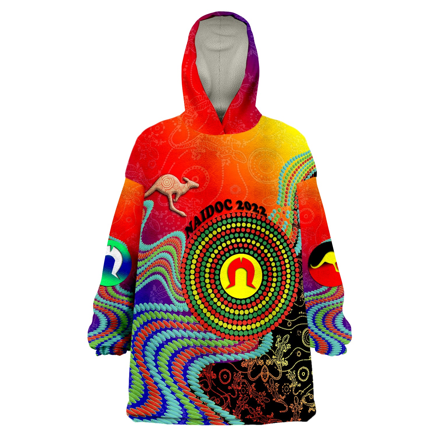 Australian NAIDOC Week 2022 Indigenous Style Wearable Blanket Hoodie - Vibe Hoodie Shop