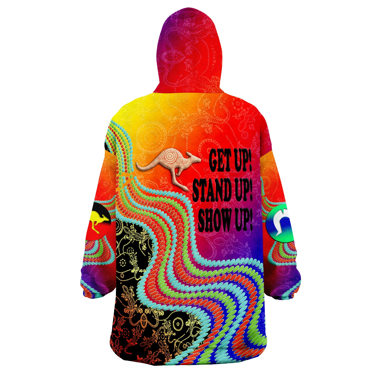 Australian NAIDOC Week 2022 Indigenous Style Wearable Blanket Hoodie - Vibe Hoodie Shop