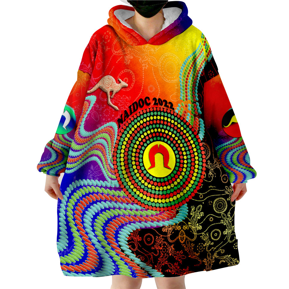 Australian NAIDOC Week 2022 Indigenous Style Wearable Blanket Hoodie - Vibe Hoodie Shop