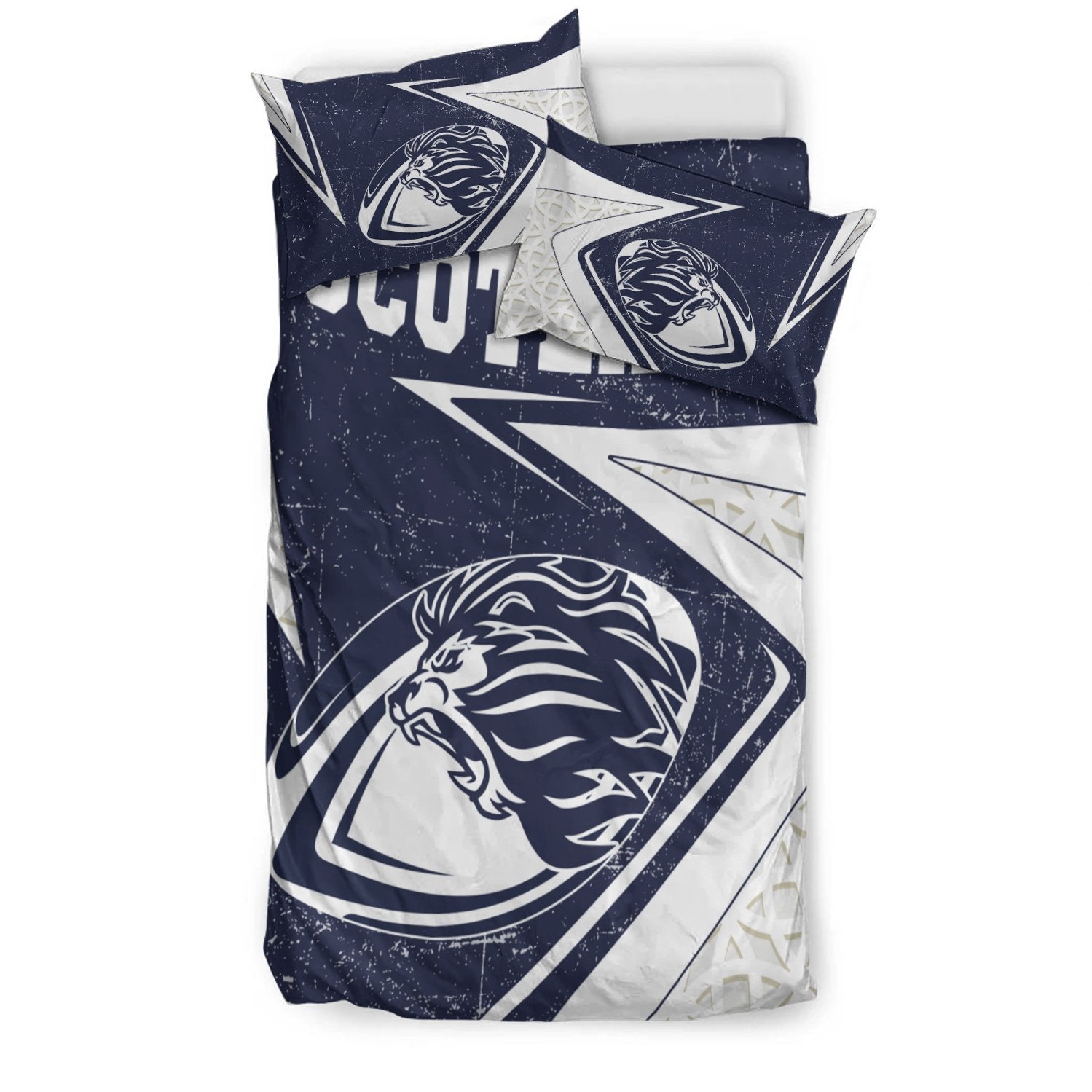 Scotland Rugby Bedding Set - Celtic Scottish Rugby Ball Lion Ver - Vibe Hoodie Shop