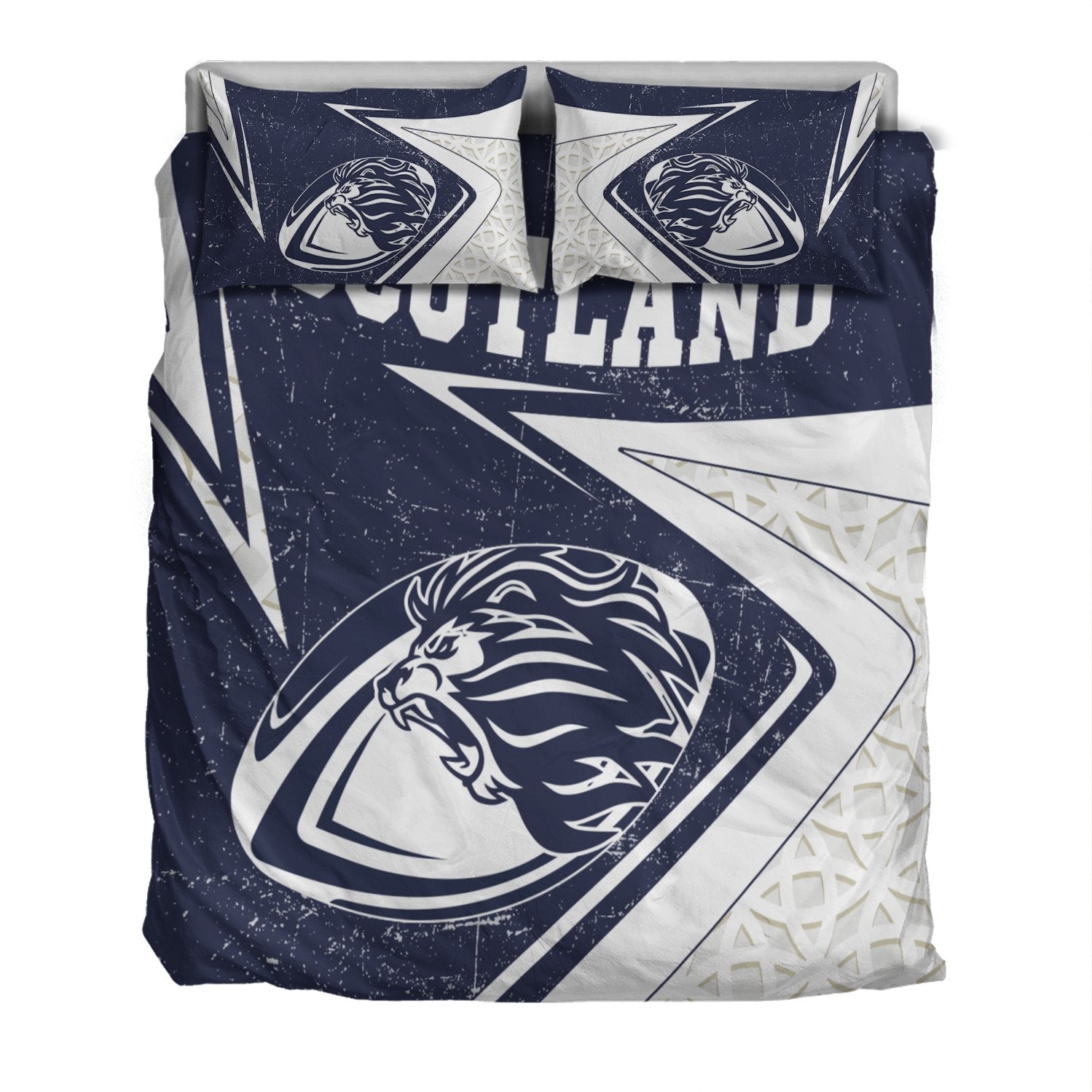 Scotland Rugby Bedding Set - Celtic Scottish Rugby Ball Lion Ver - Vibe Hoodie Shop