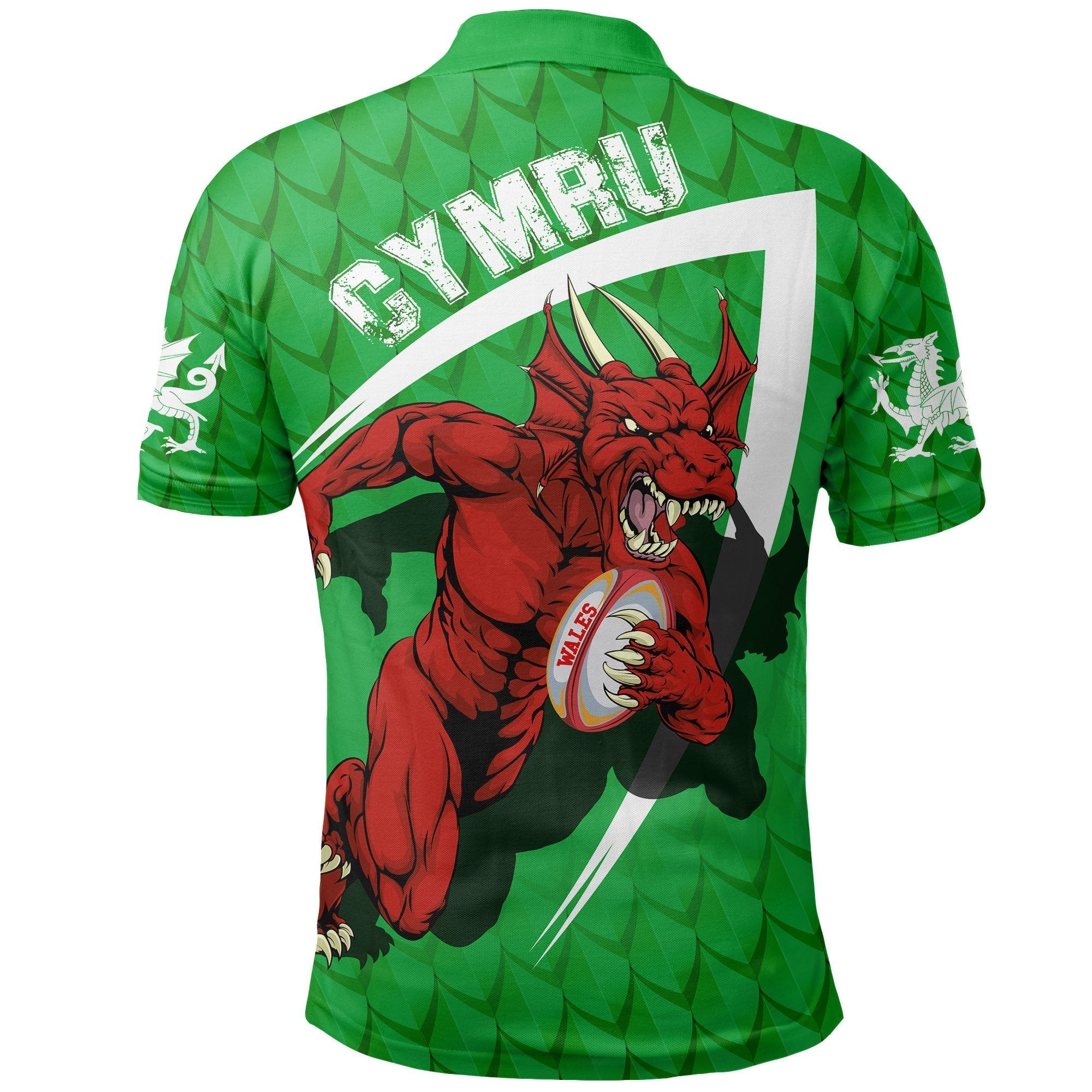 Wales Polo Shirt - Welsh Dragon Rugby Champion - Vibe Hoodie Shop