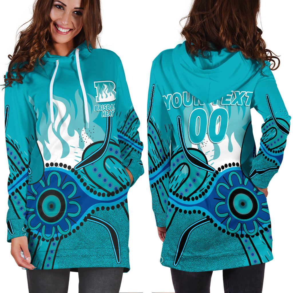 (Custom Personalised) Brisbane Heat Aboriginal Cricket 2022 Hoodie Dress - - Vibe Hoodie Shop