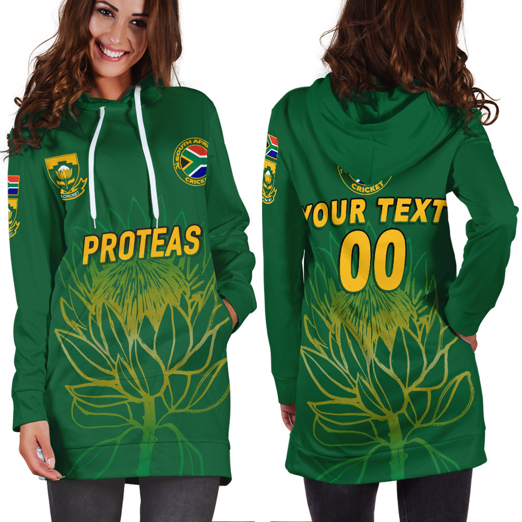 (Custom Personalised) South Africa Cricket Proteas Pride Hoodie Dress - - Vibe Hoodie Shop