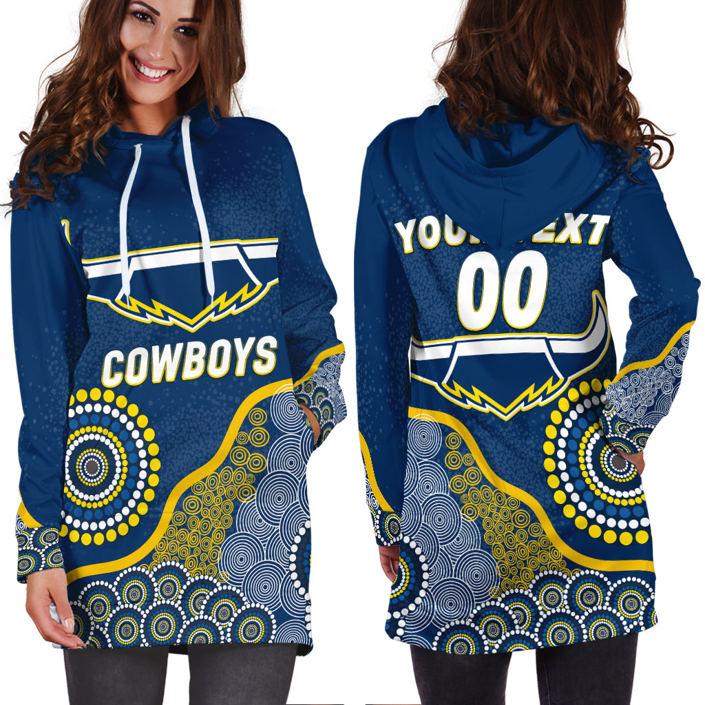 (Custom Personalised) Panthers Rugby 2022 Aboriginal Art Hoodie Dress - - Vibe Hoodie Shop