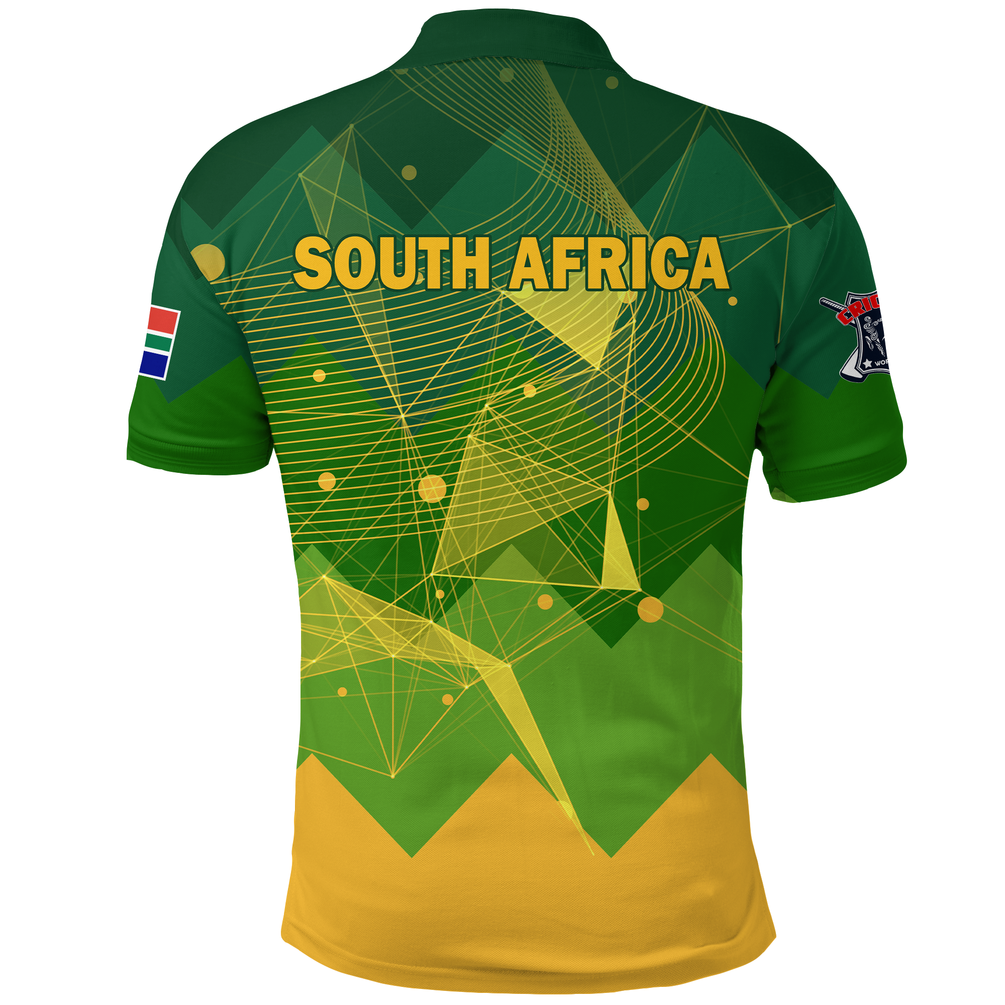 South Africa Cricket T20 World Cup Men's Proteas Flower Polo Shirt - - Vibe Hoodie Shop