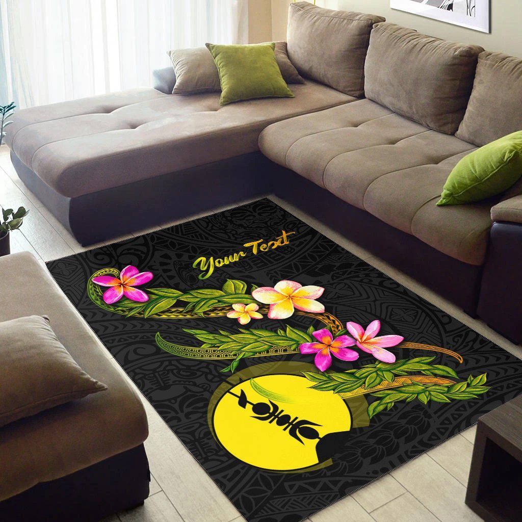 New Caledonia Polynesian Custom Personalised Area Rug - Plumeria Tribal - Vibe Hoodie Shop