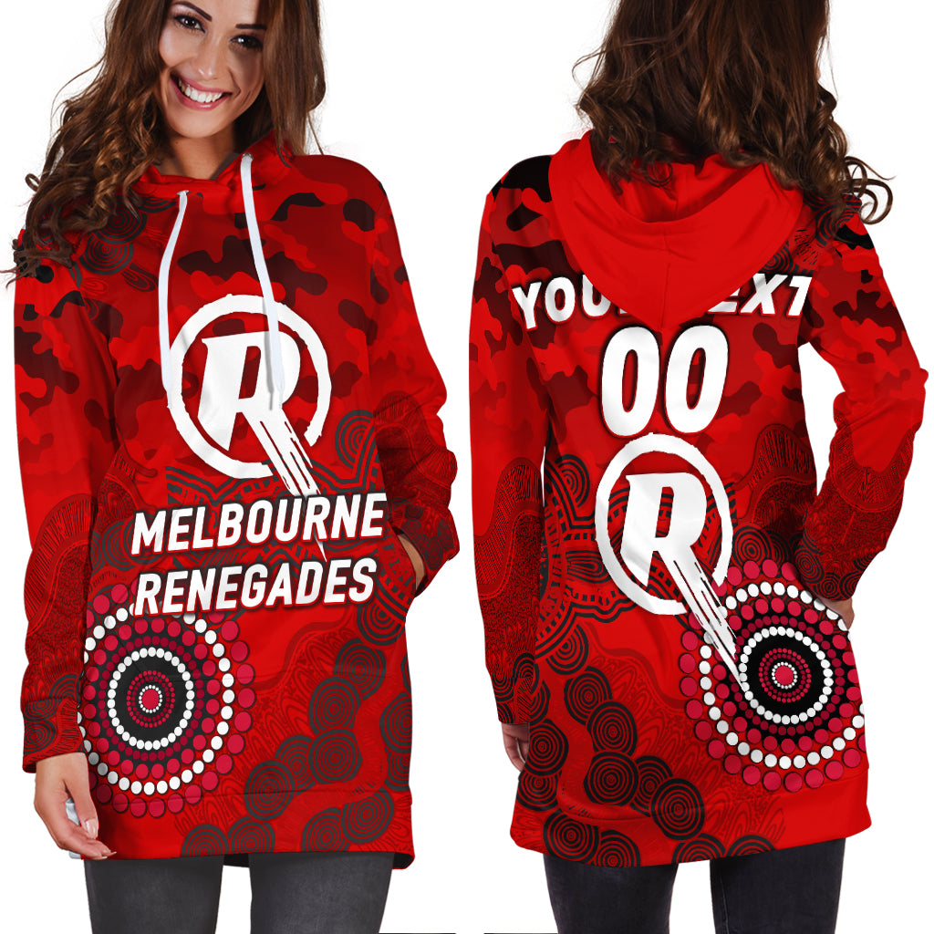 (Custom Personalised) Melbourne Renegades ANZAC Day Aboriginal Hoodie Dress - - Vibe Hoodie Shop