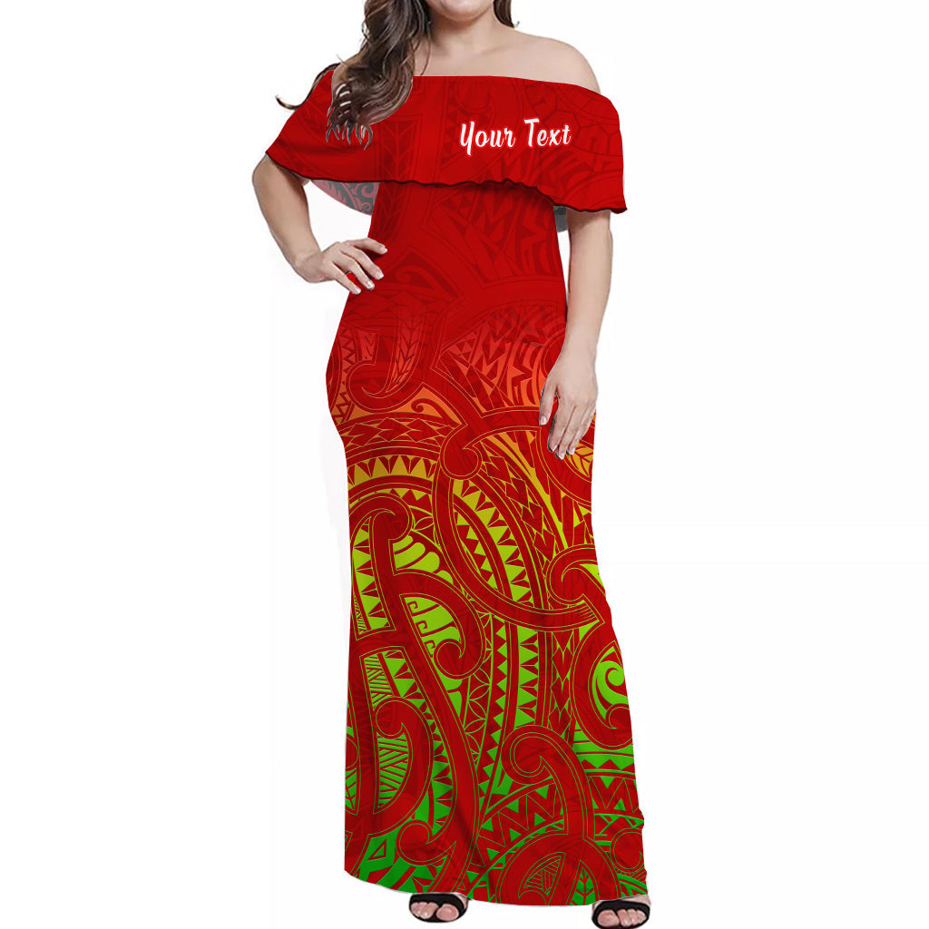 (Custom Personalised) New Zealand Off Shoulder Long Dress NZ Maori Special Ver.01 - Vibe Hoodie Shop