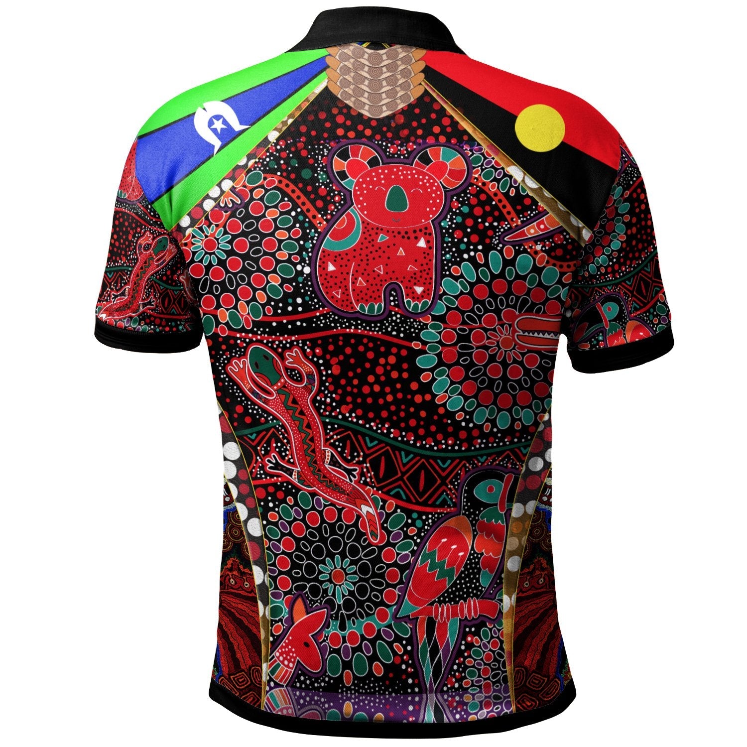 Polo Shirt, Aboriginal Animal and Dot Patterns - Vibe Hoodie Shop