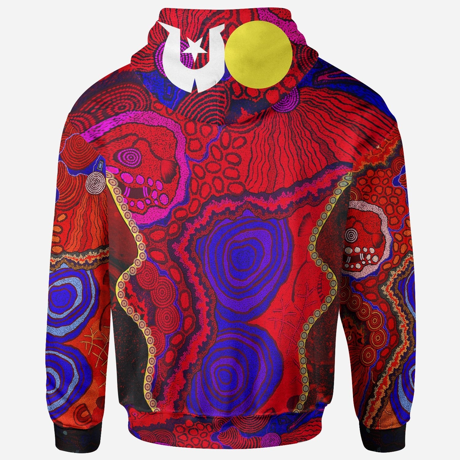 Aboriginal Zip - Up Hoodie, Aboriginal Red Dot Pattern NAIDOC Week - Vibe Hoodie Shop