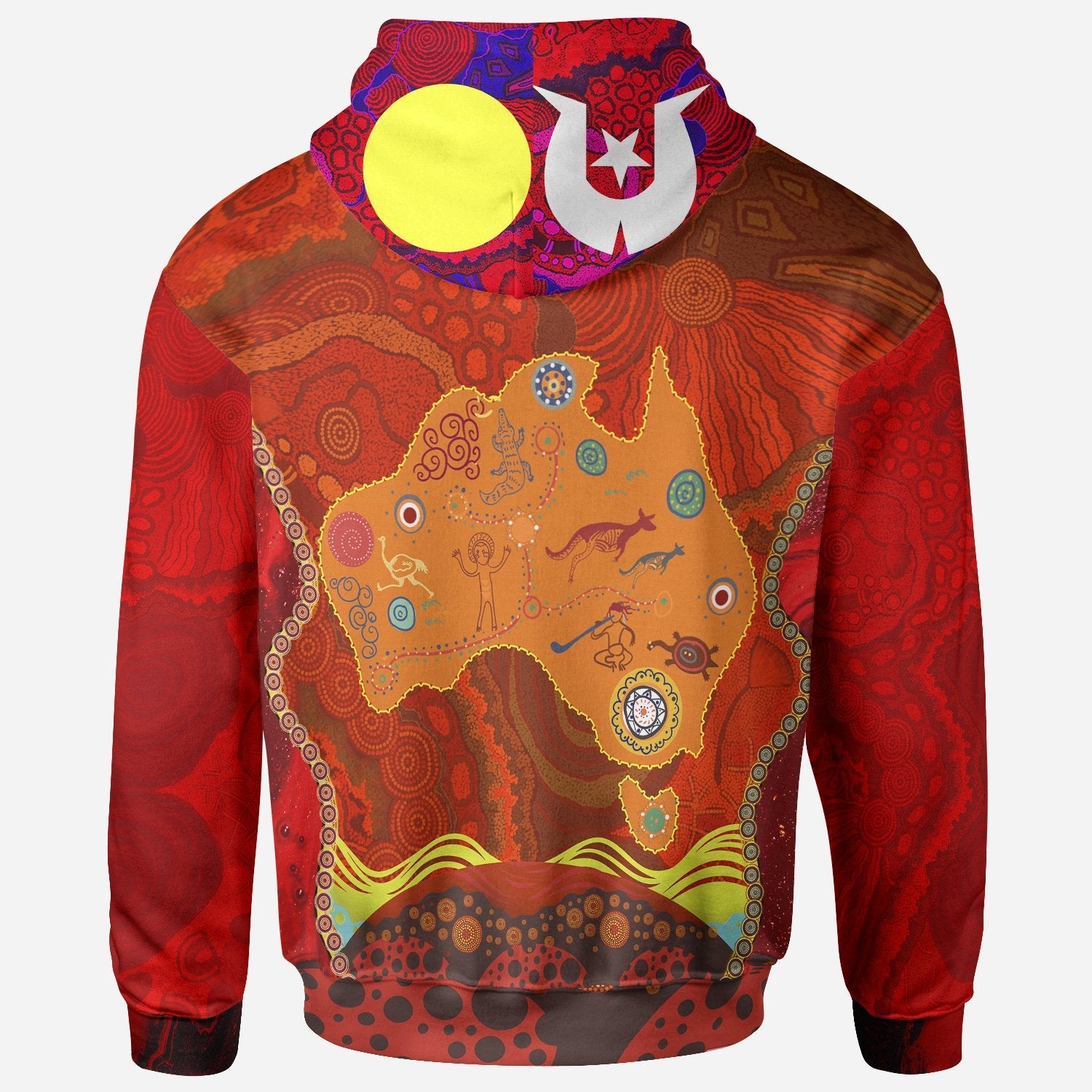 Hoodie - Aboriginal Red Dot Pattern NAIDOC Week - Unisex - Vibe Hoodie Shop