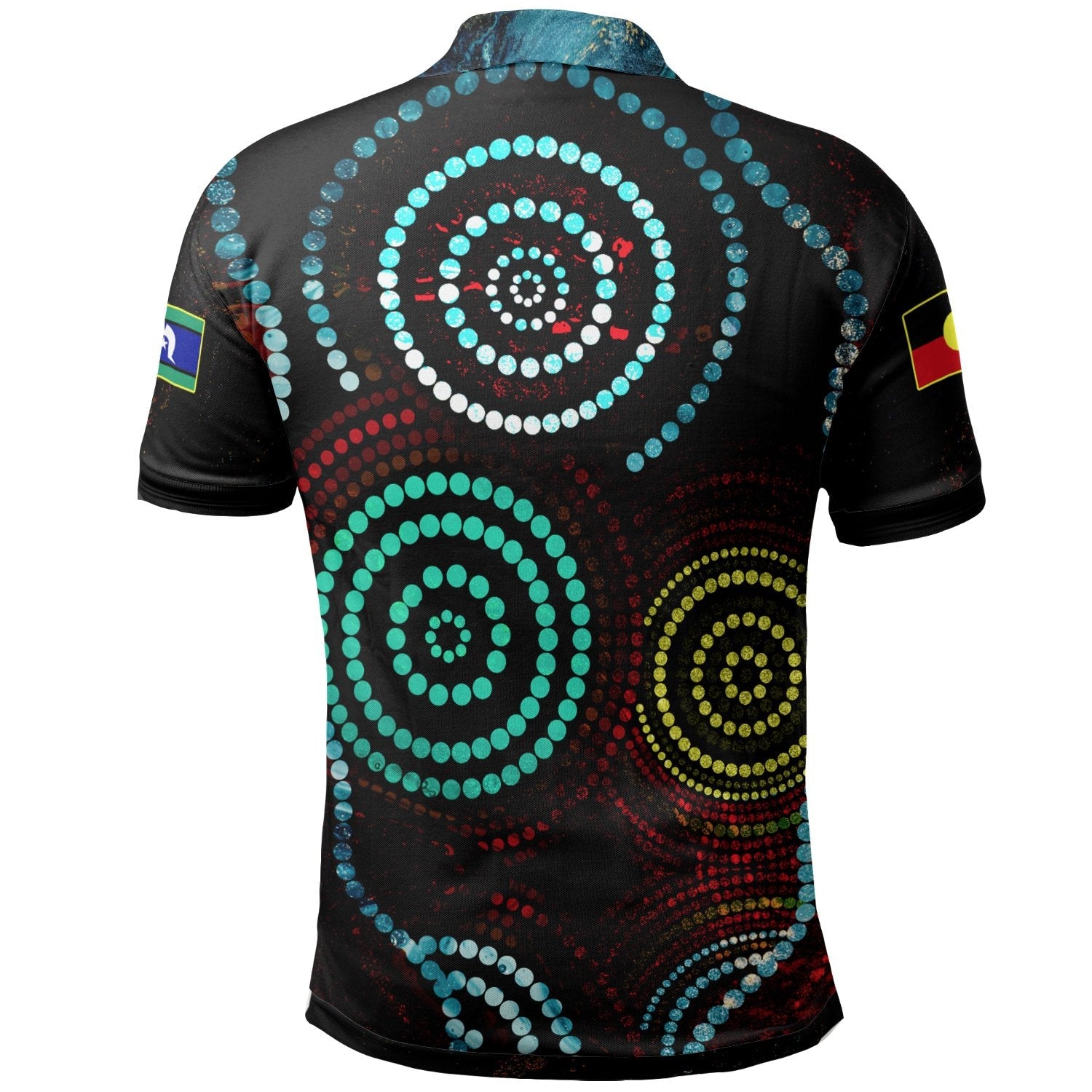 Polo Shirt, Aboriginal Dot Patterns and Flag Small - Vibe Hoodie Shop