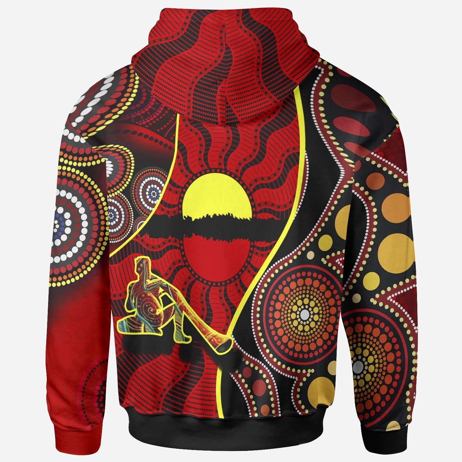 Hoodie - Australia Aboriginal Dots With Didgeridoo - Vibe Hoodie Shop