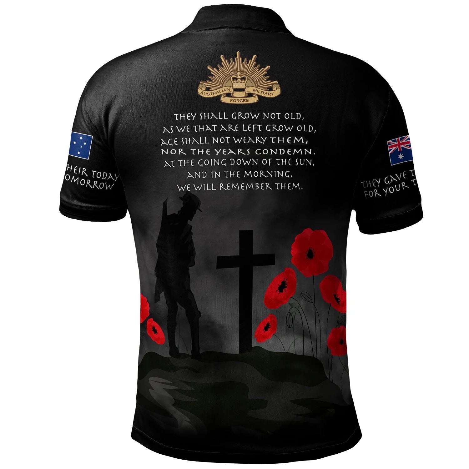 ANZAC Polo Shirt - Australia Remember - Vibe Hoodie Shop