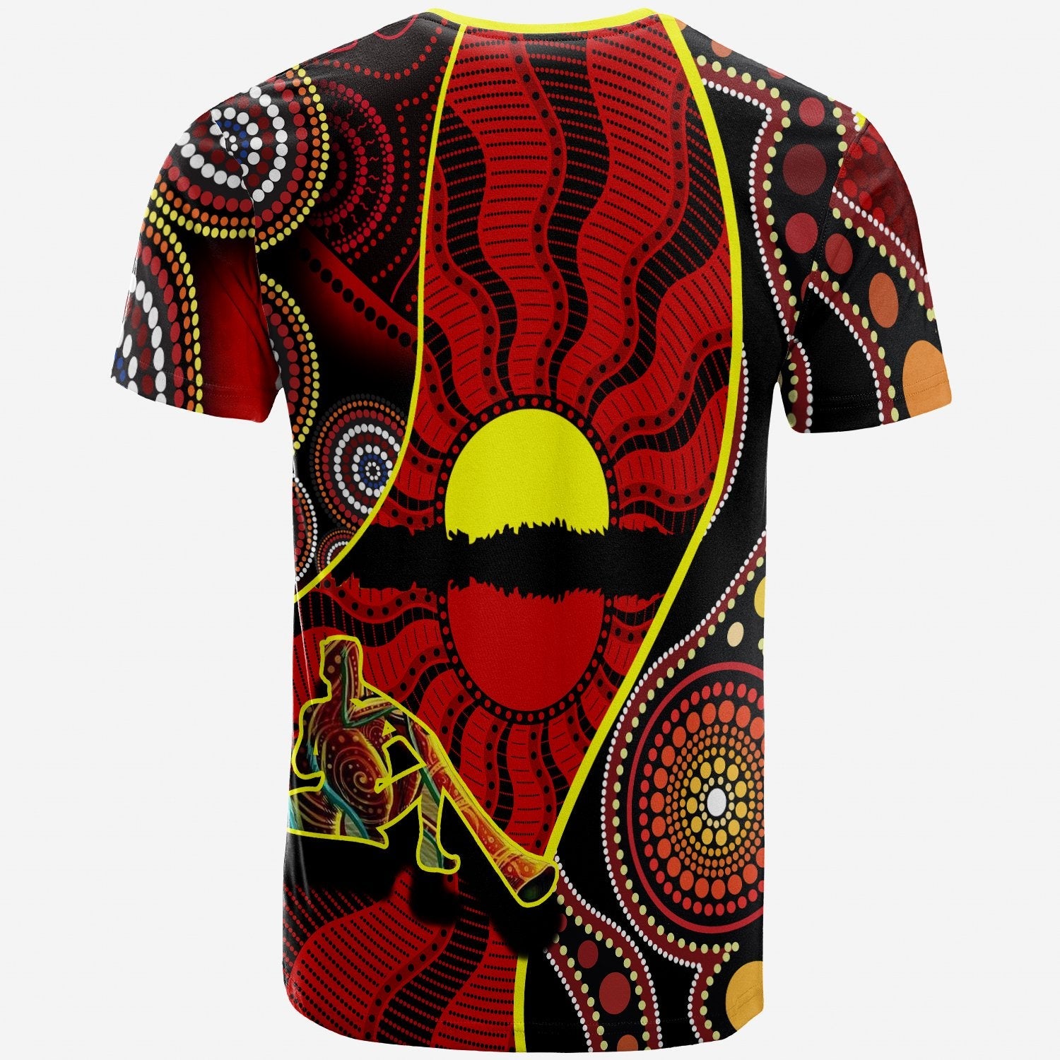 T shirt - Australia Aboriginal Dots With Didgeridoo - Vibe Hoodie Shop