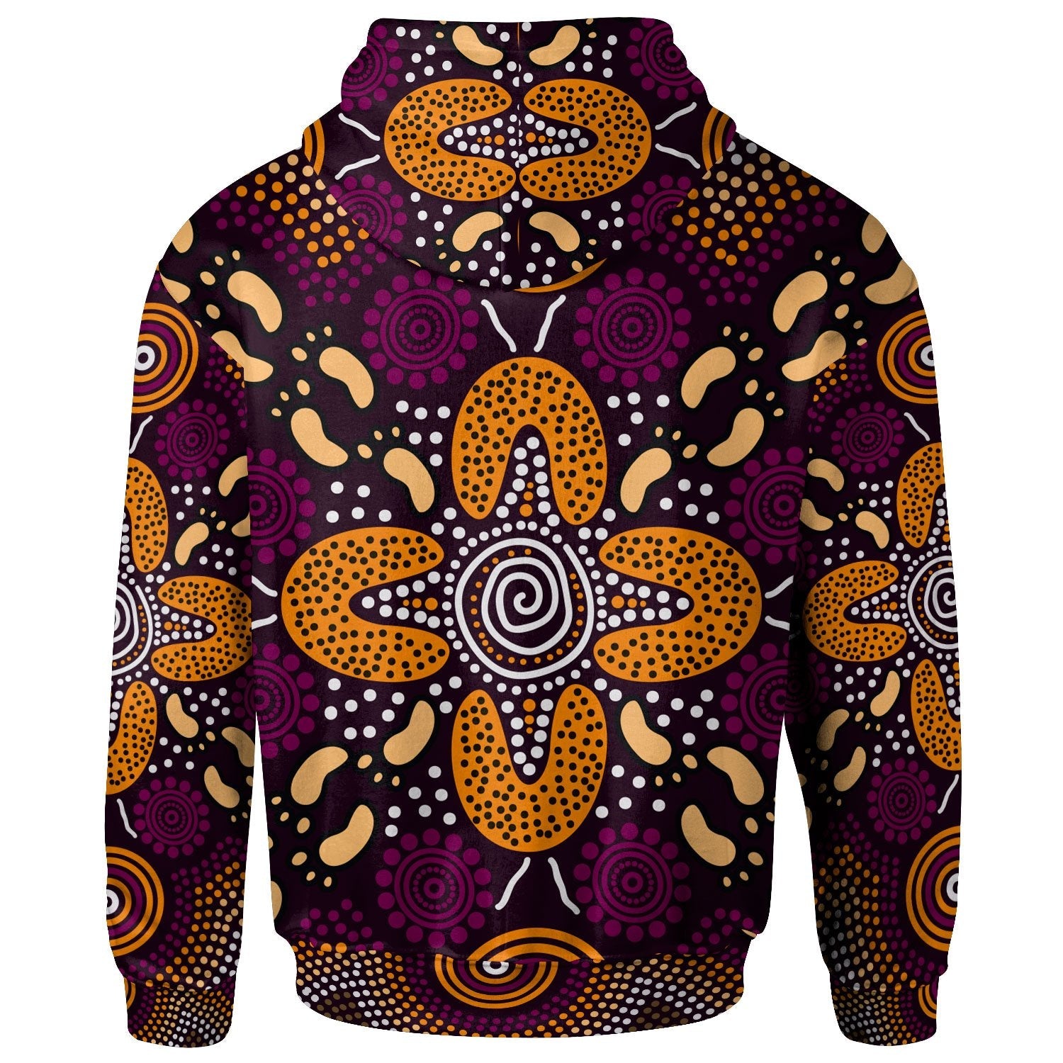 Aboriginal Hoodie - Flowers Dot Panting Art - Vibe Hoodie Shop