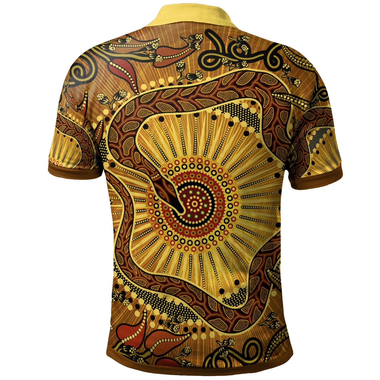 Polo Shirt - Australian Aboriginal Snake - Rainbow Serpent - Vibe Hoodie Shop