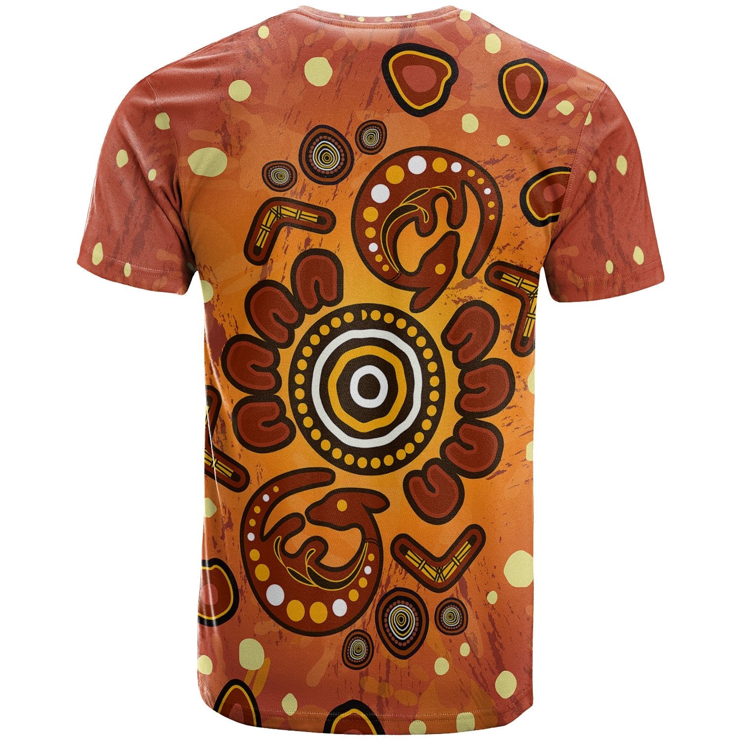 Aboriginal T - Shirt - Baby Kangaroo And Dot Painting Patterns - Vibe Hoodie Shop