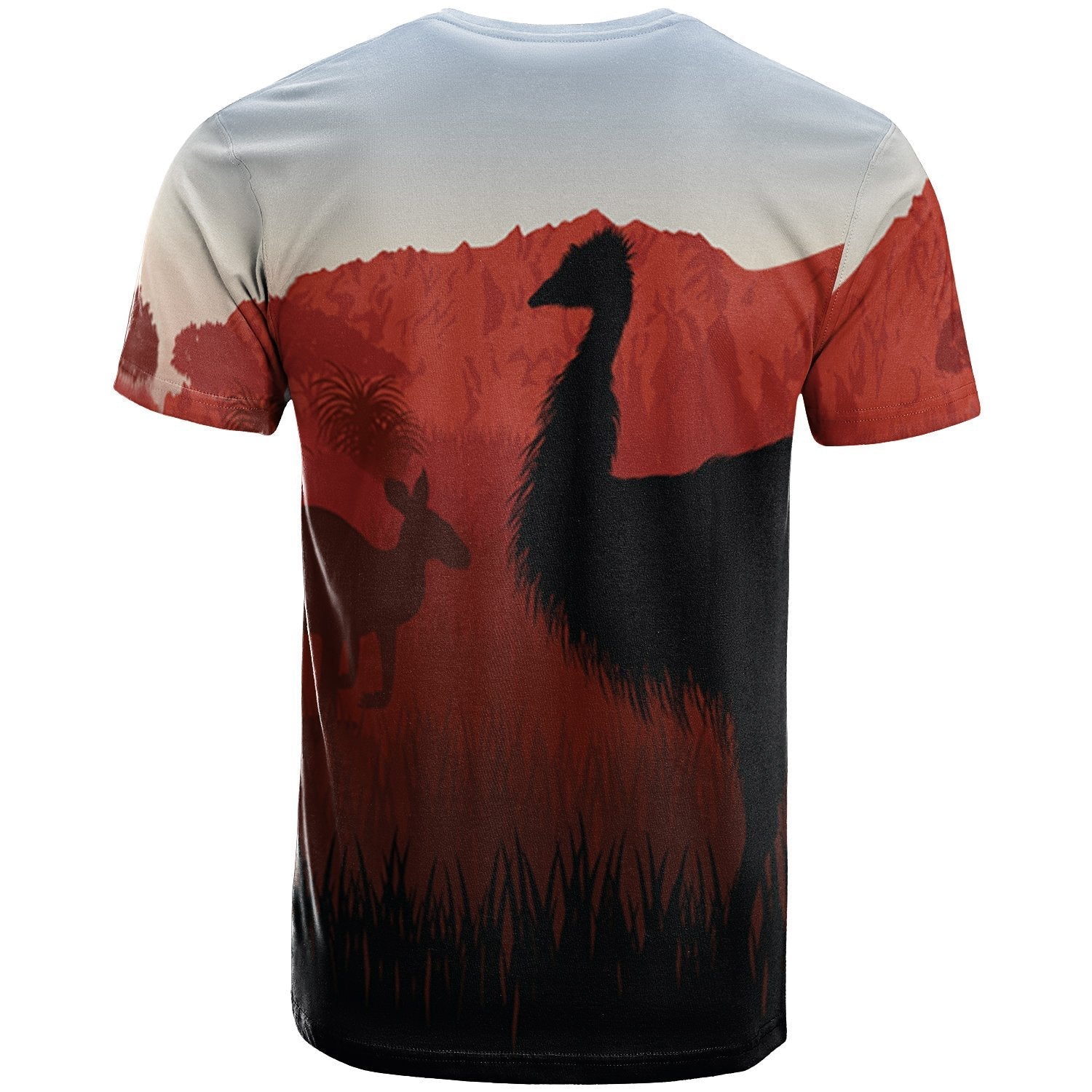 T shirt - Australian Nature with Emu and Kangaroo - Vibe Hoodie Shop