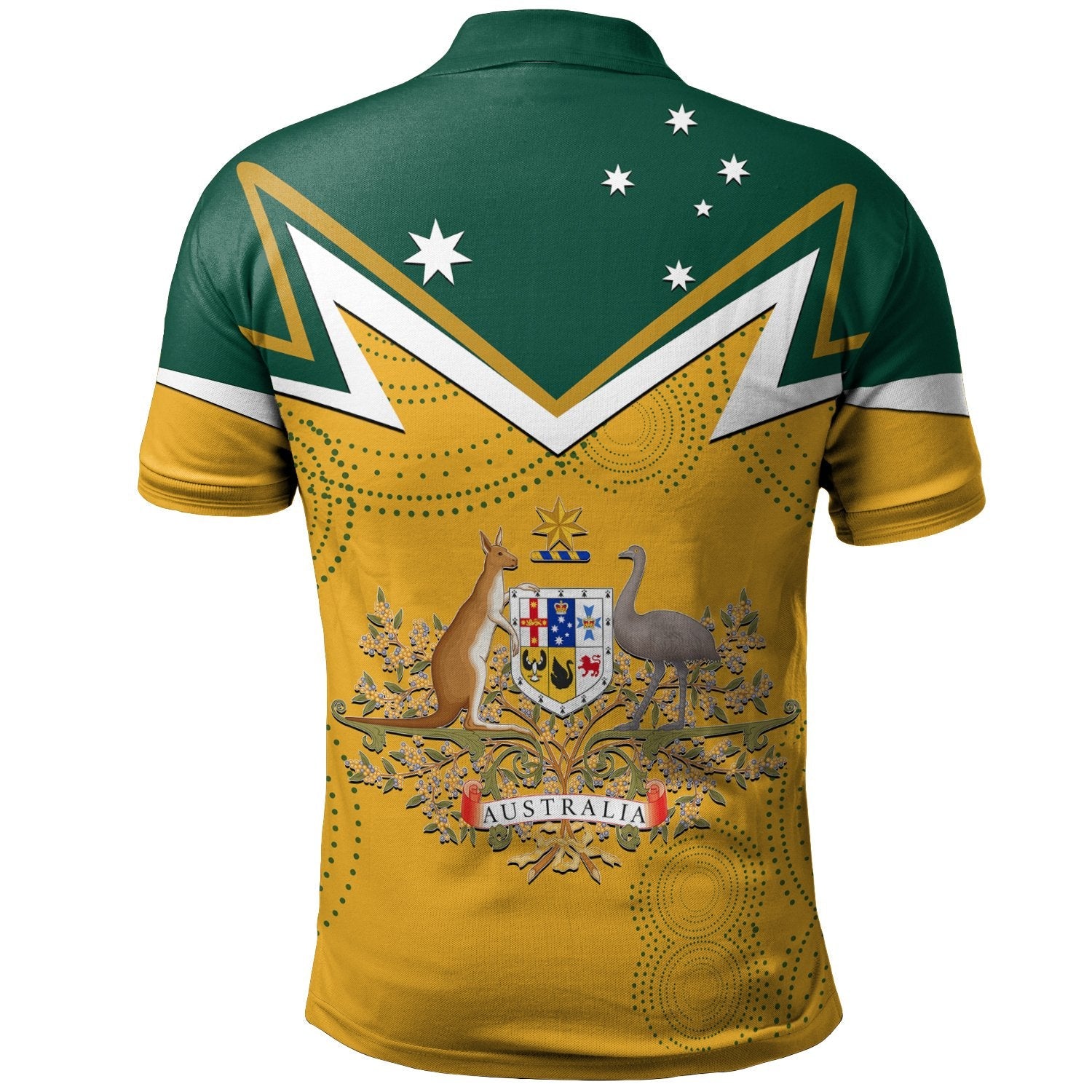 Polo Shirt - Australian Coat Of Arms National Color - Vibe Hoodie Shop