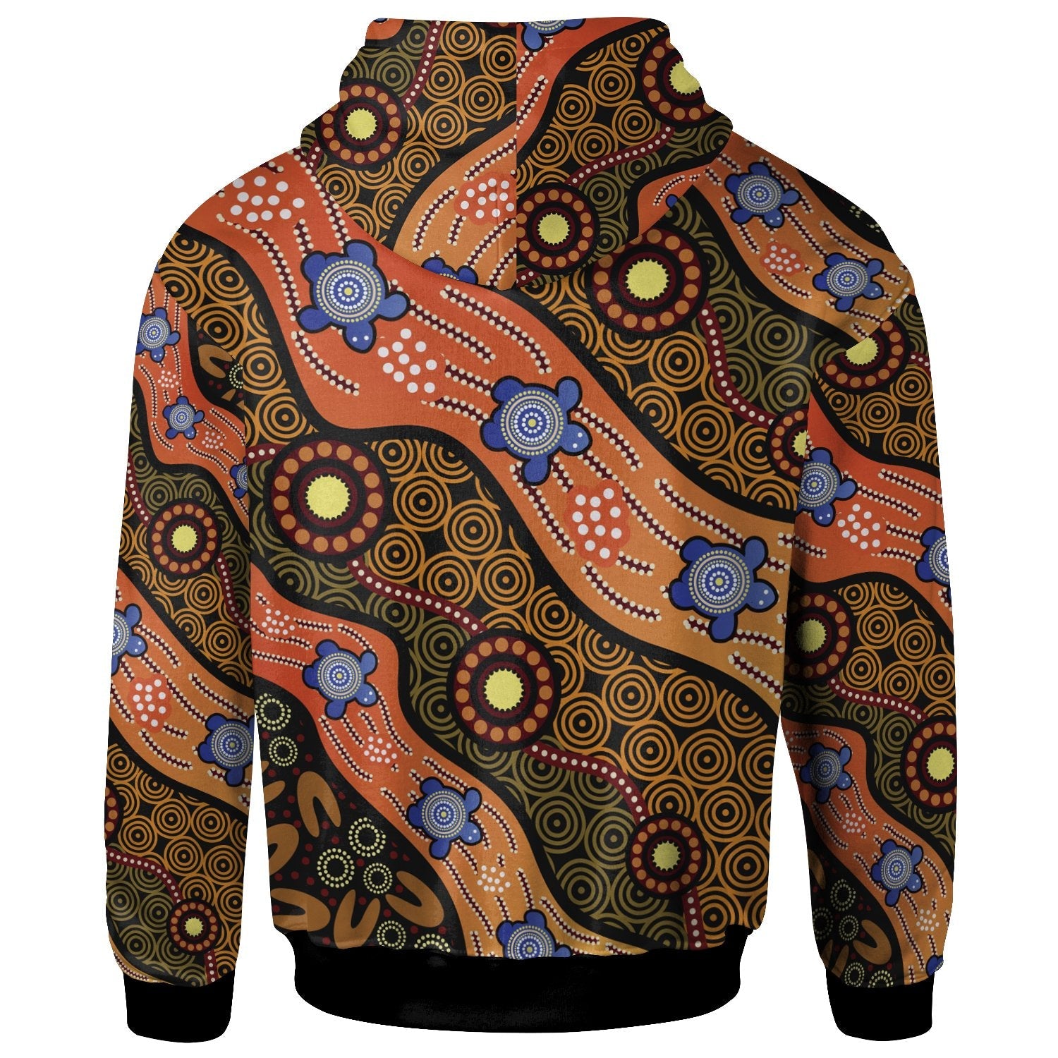 Hoodie - Aboriginal Dot Unique Style Turtle - Vibe Hoodie Shop