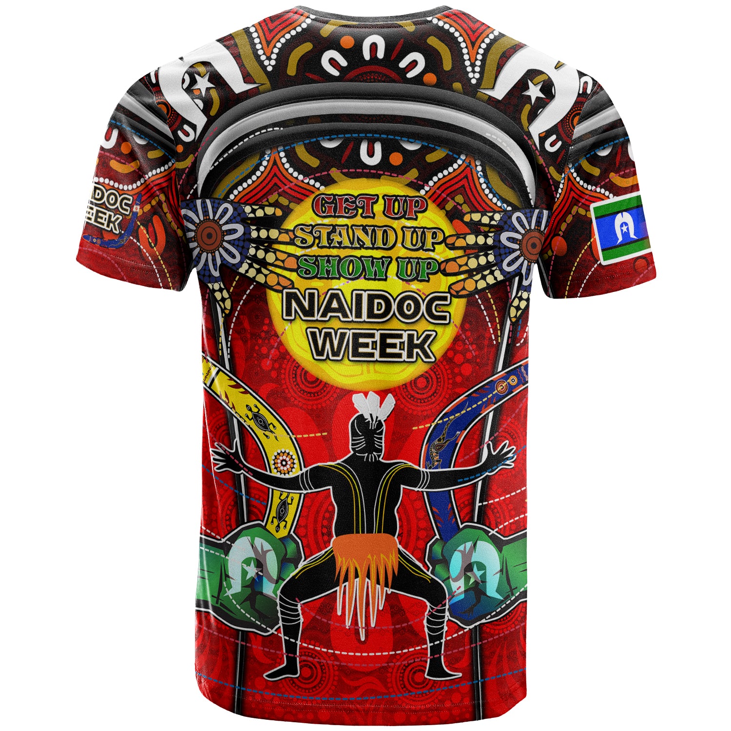 Australia NAIDOC Week 2023 T-shirt - Custom Celebrate NAIDOC Week 2023 Aboriginal Inspired Culture "Get up, Stand up, Show up" T-Shirt - Vibe Hoodie Shop