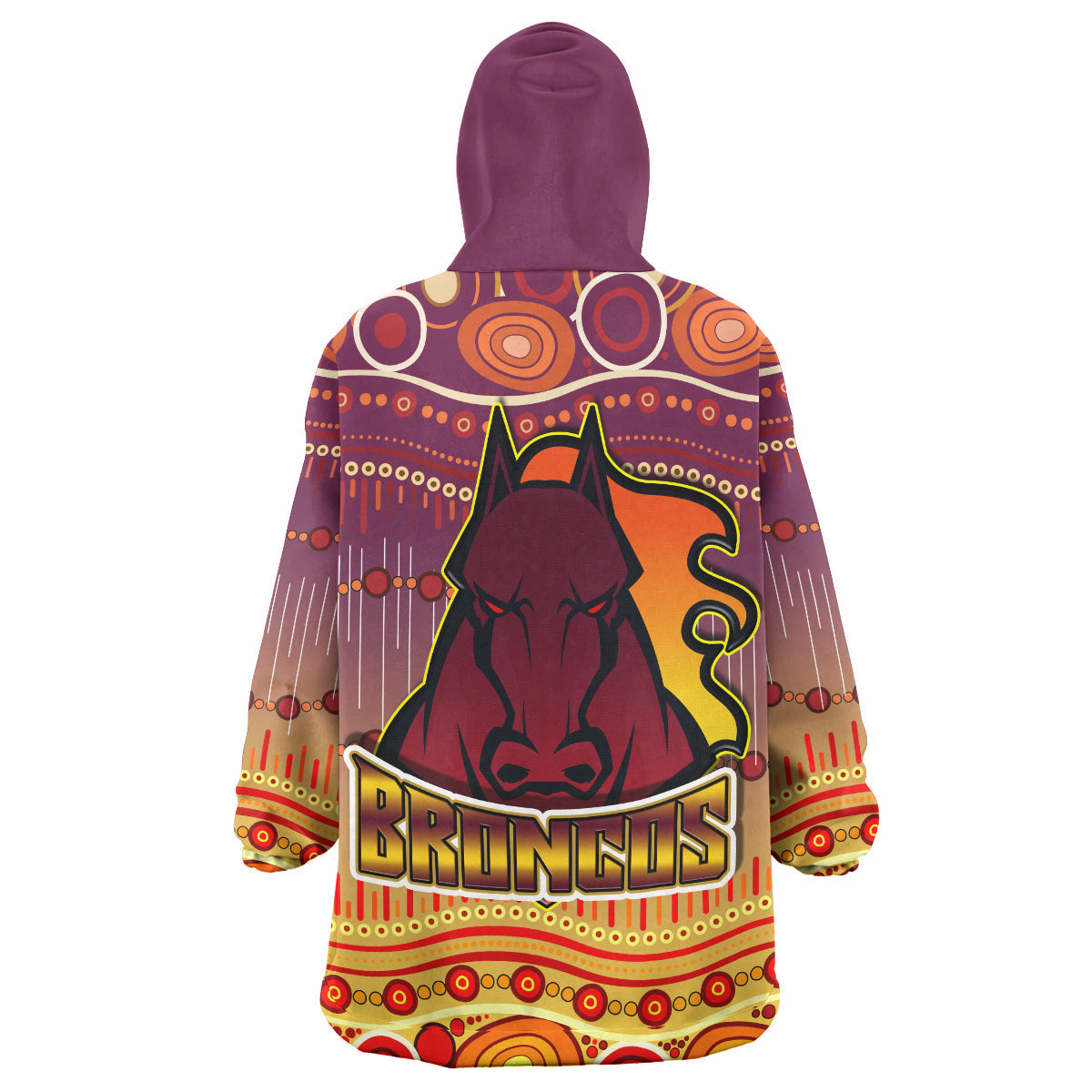 Broncos Rugby Snug Hoodie - Custom Horse Aboriginal Patterns Wearable Blanket Hoodie RLT14 - Vibe Hoodie Shop