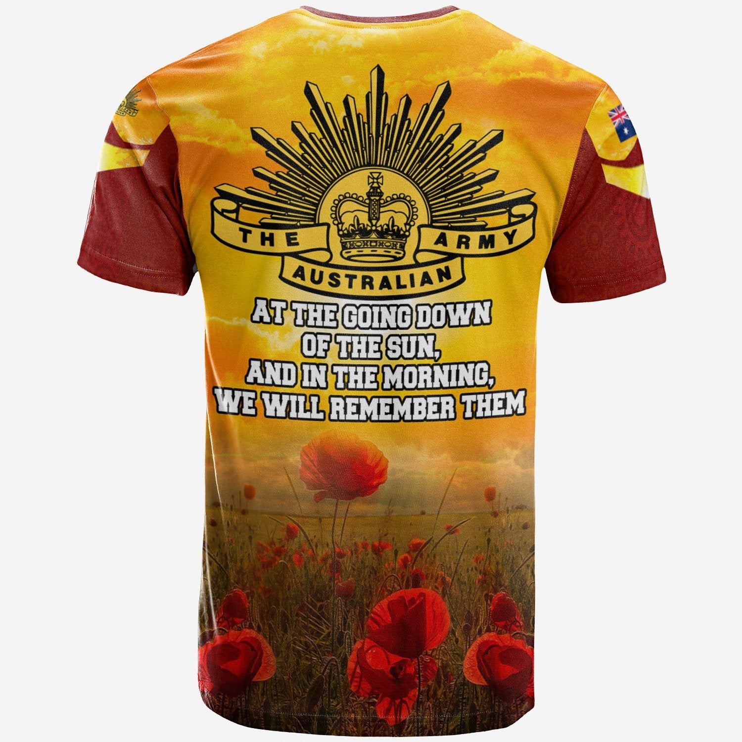 ANZAC T shirt - Lest We Forget Aboriginal Version V2 - Vibe Hoodie Shop