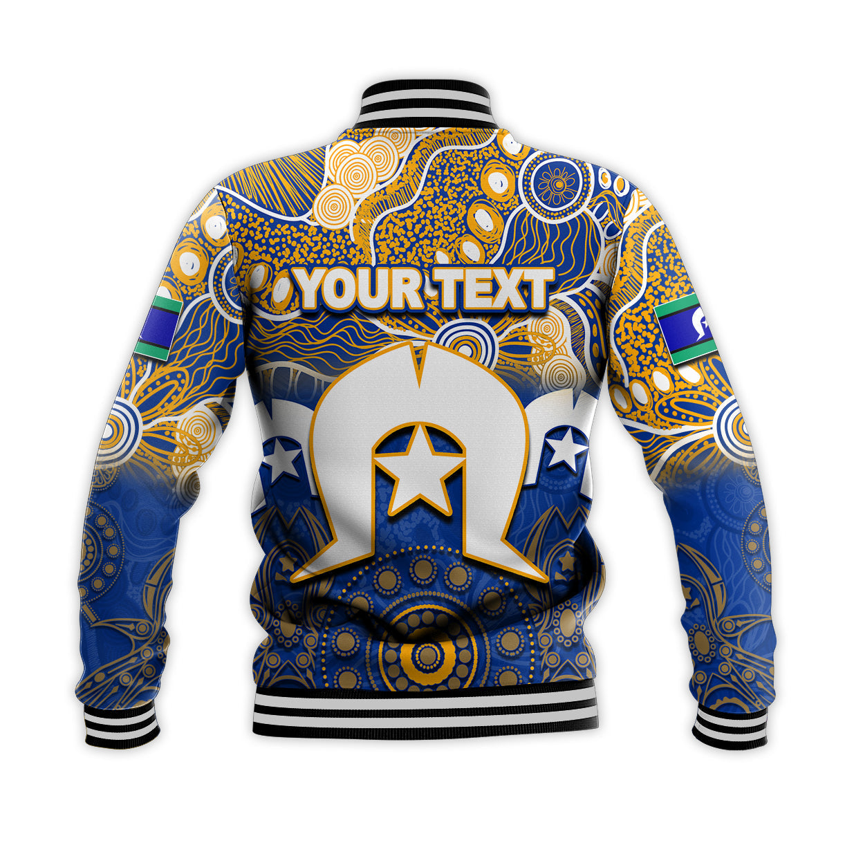 (Custom Personalised) Eagles Australian Football Torres Strait Islanders Mix Aboriginal Baseball Jacket - Vibe Hoodie Shop