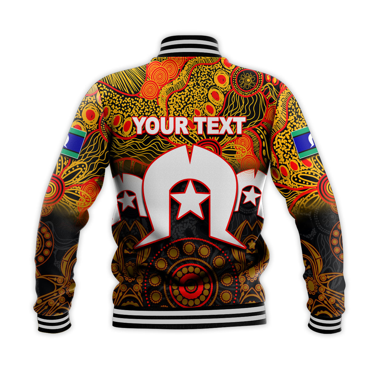 (Custom Personalised) Eels Torres Strait Islanders Mix Aboriginal Baseball Jacket No.2 - Vibe Hoodie Shop