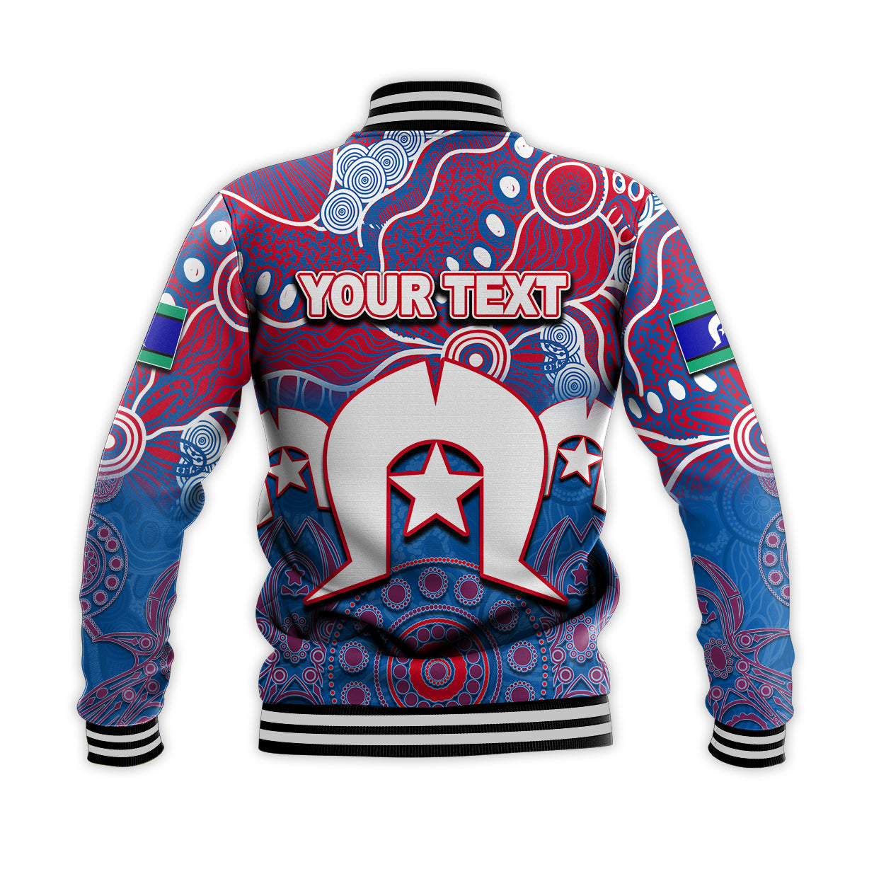 (Custom Personalised) Bulldogs Australian Football Torres Strait Islanders Mix Aboriginal Baseball Jacket - Vibe Hoodie Shop