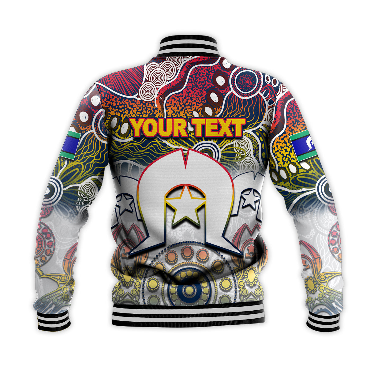 (Custom Personalised) Crows Australian Football Torres Strait Islanders Mix Aboriginal Baseball Jacket - Vibe Hoodie Shop