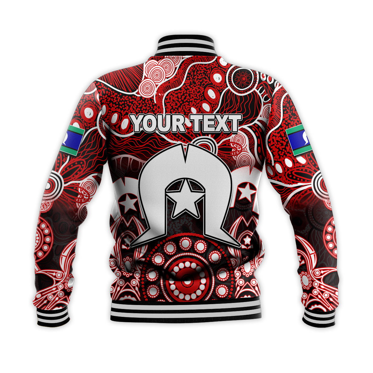 (Custom Personalised) Dragons Torres Strait Islanders Mix Aboriginal Baseball Jacket - Vibe Hoodie Shop