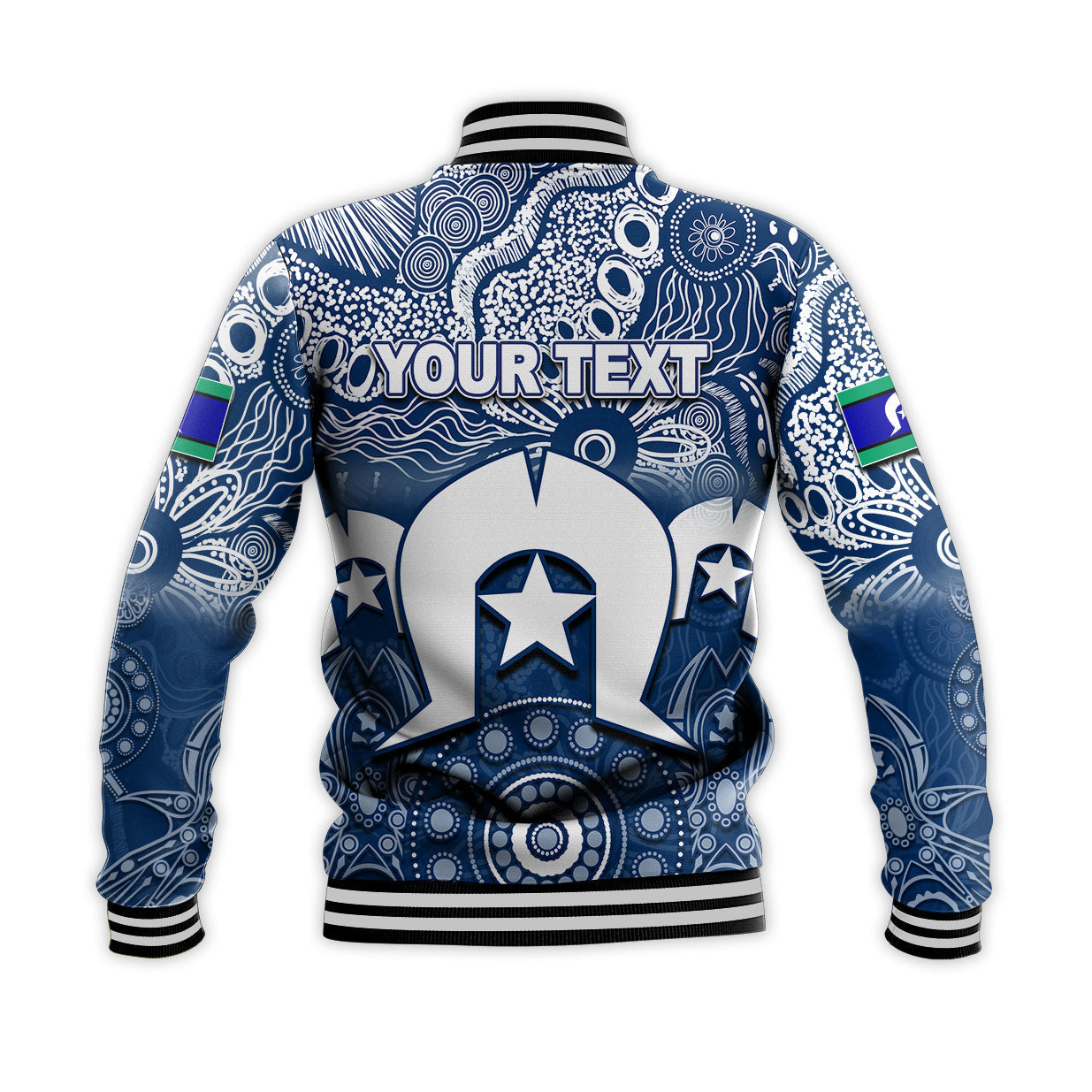 (Custom Personalised) Cats Australian Football Torres Strait Islanders Mix Aboriginal Baseball Jacket - Vibe Hoodie Shop