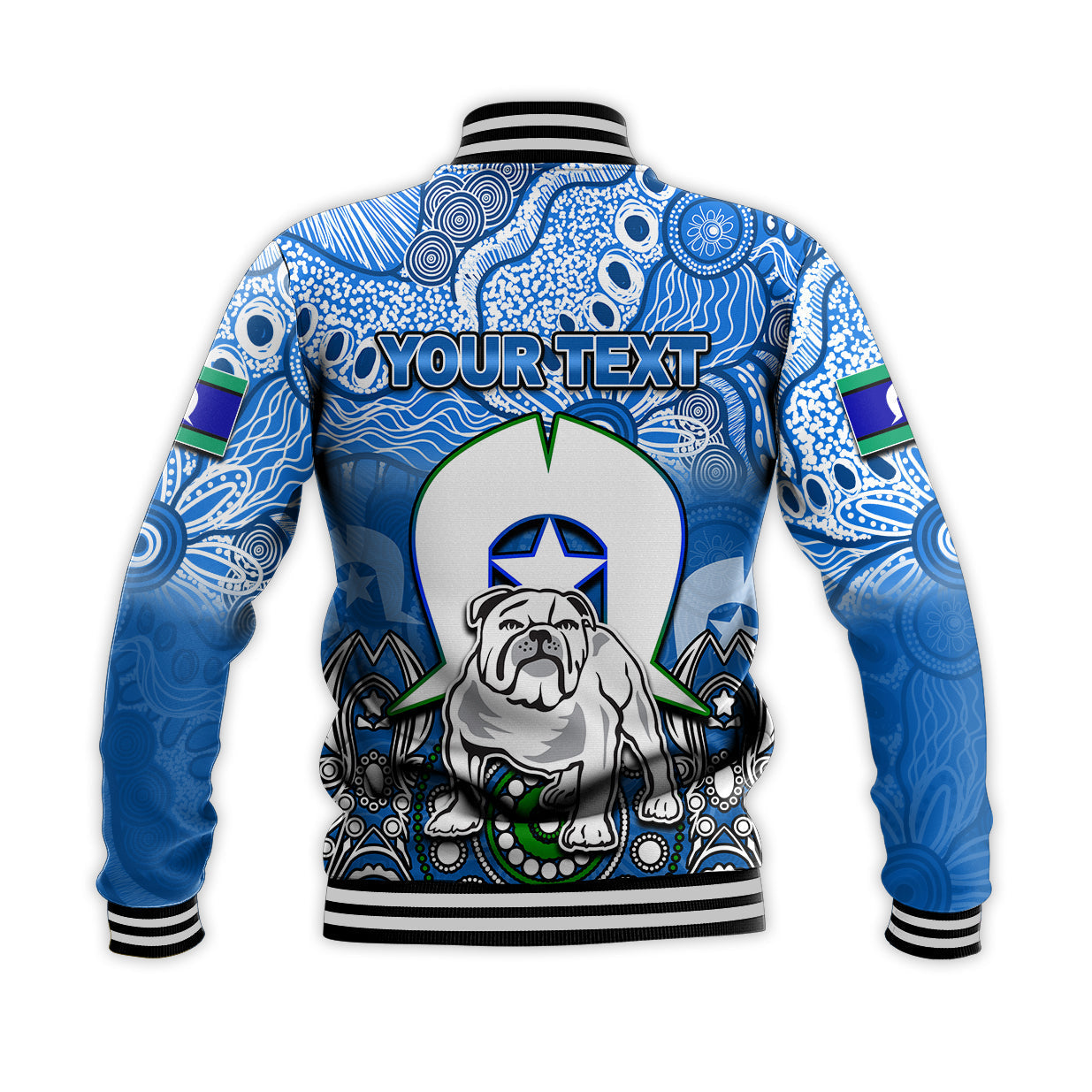 (Custom Personalised) Bulldogs Torres Strait Islanders Mix Aboriginal Baseball Jacket - Vibe Hoodie Shop