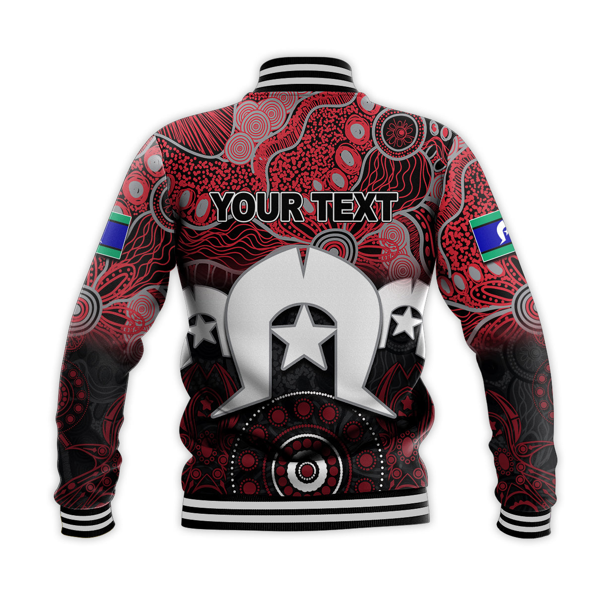 (Custom Personalised) Bombers Australian Football Torres Strait Islanders Mix Aboriginal Baseball Jacket - Vibe Hoodie Shop