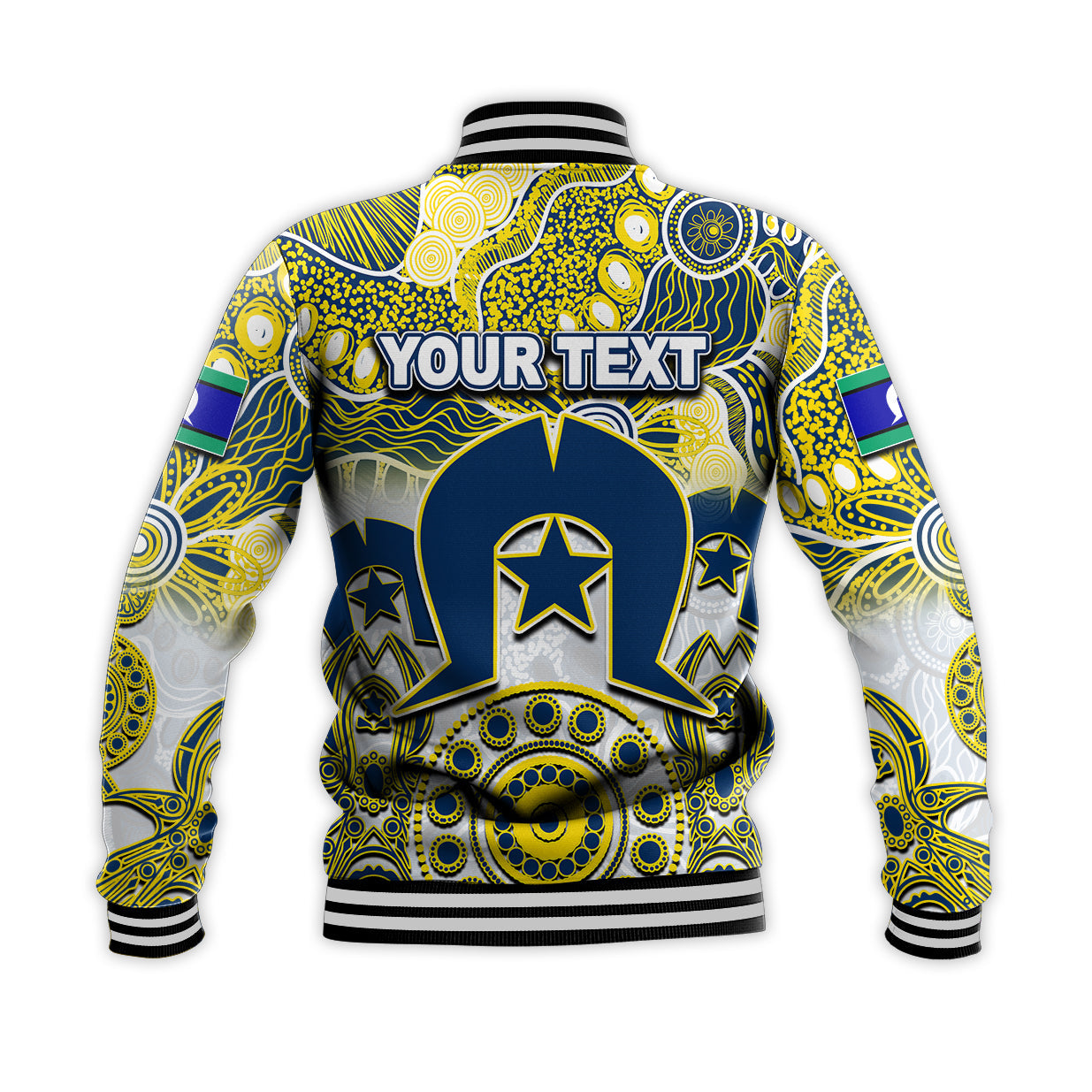 (Custom Personalised) Cowboys Torres Strait Islanders Mix Aboriginal Baseball Jacket - Vibe Hoodie Shop