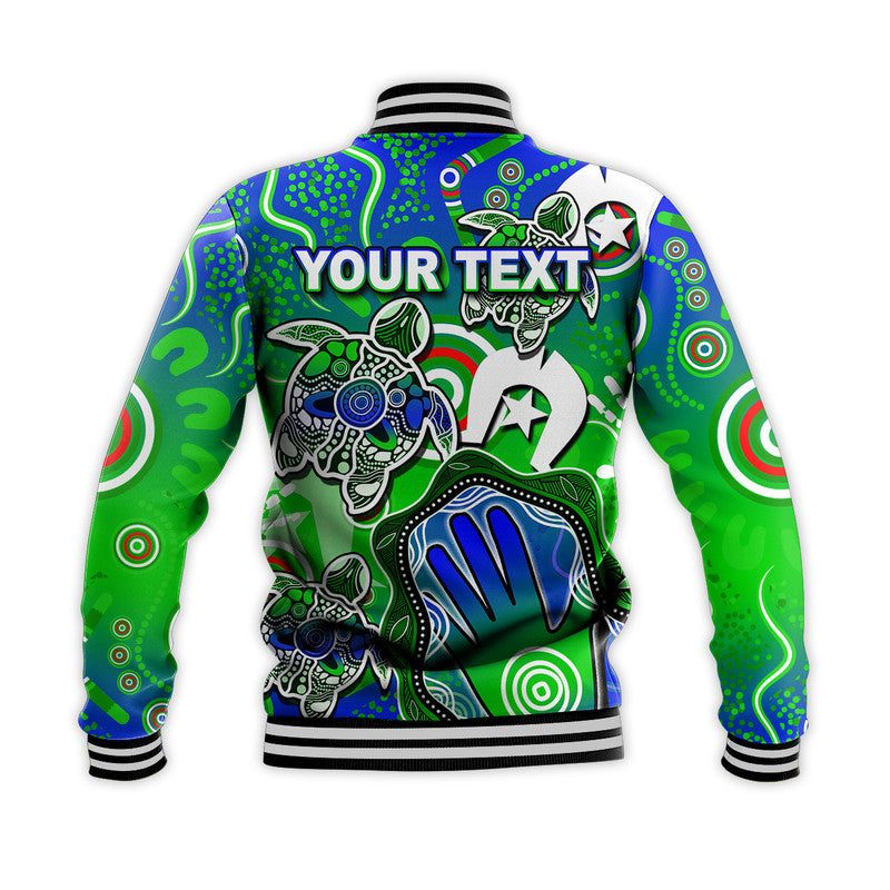 (Custom Personalised) Aboriginal NAIDOC Turtle Baseball Jacket Torres Strait Islanders - Vibe Hoodie Shop