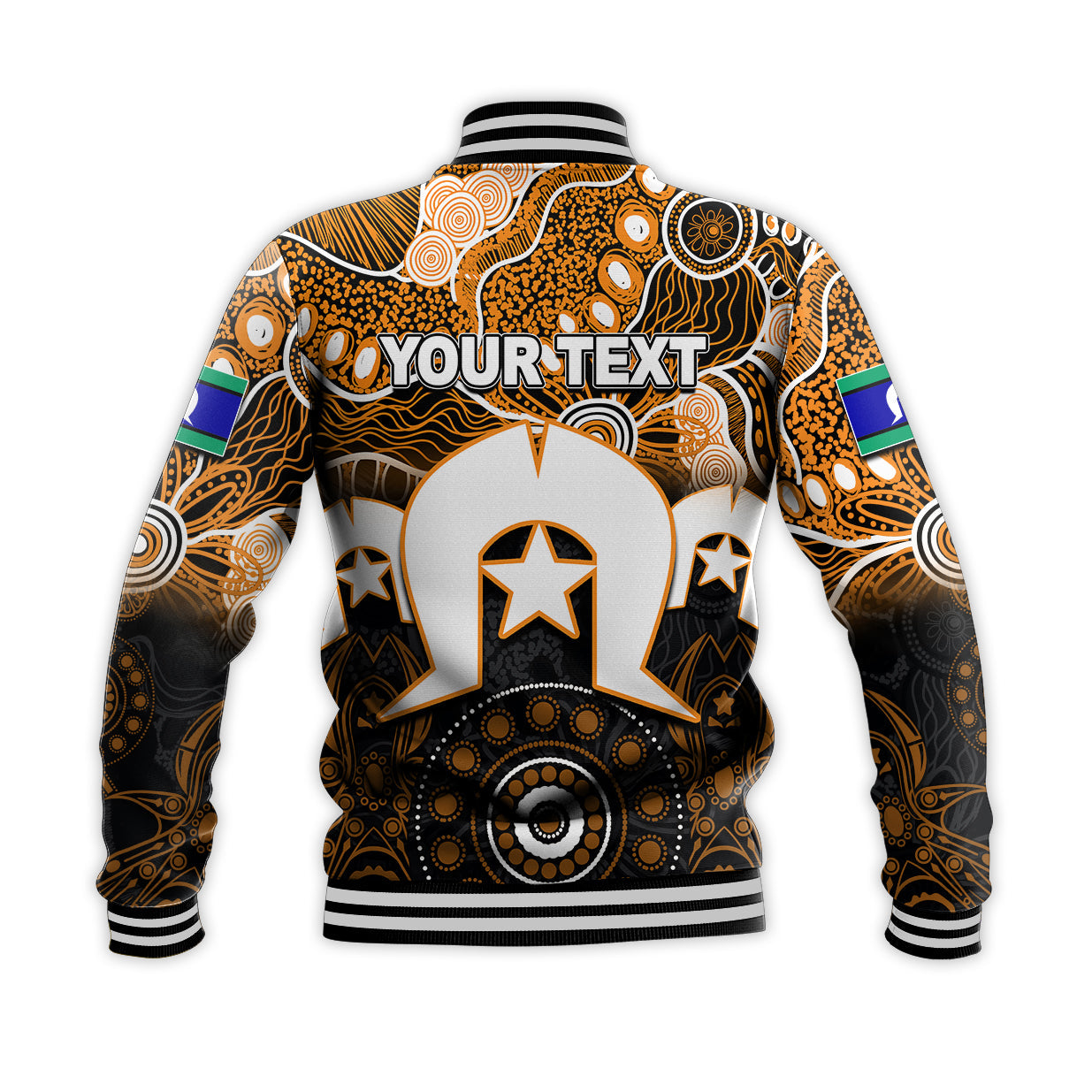 (Custom Personalised) Tigers Torres Strait Islanders Mix Aboriginal Baseball Jacket - Vibe Hoodie Shop