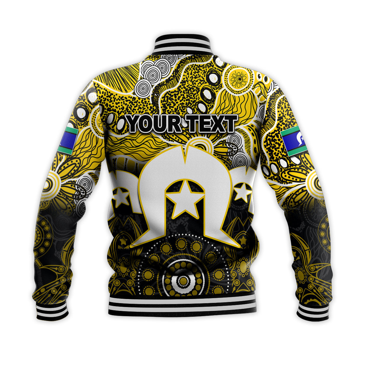 (Custom Personalised) Tigers Australian Football Torres Strait Islanders Mix Aboriginal Baseball Jacket - Vibe Hoodie Shop