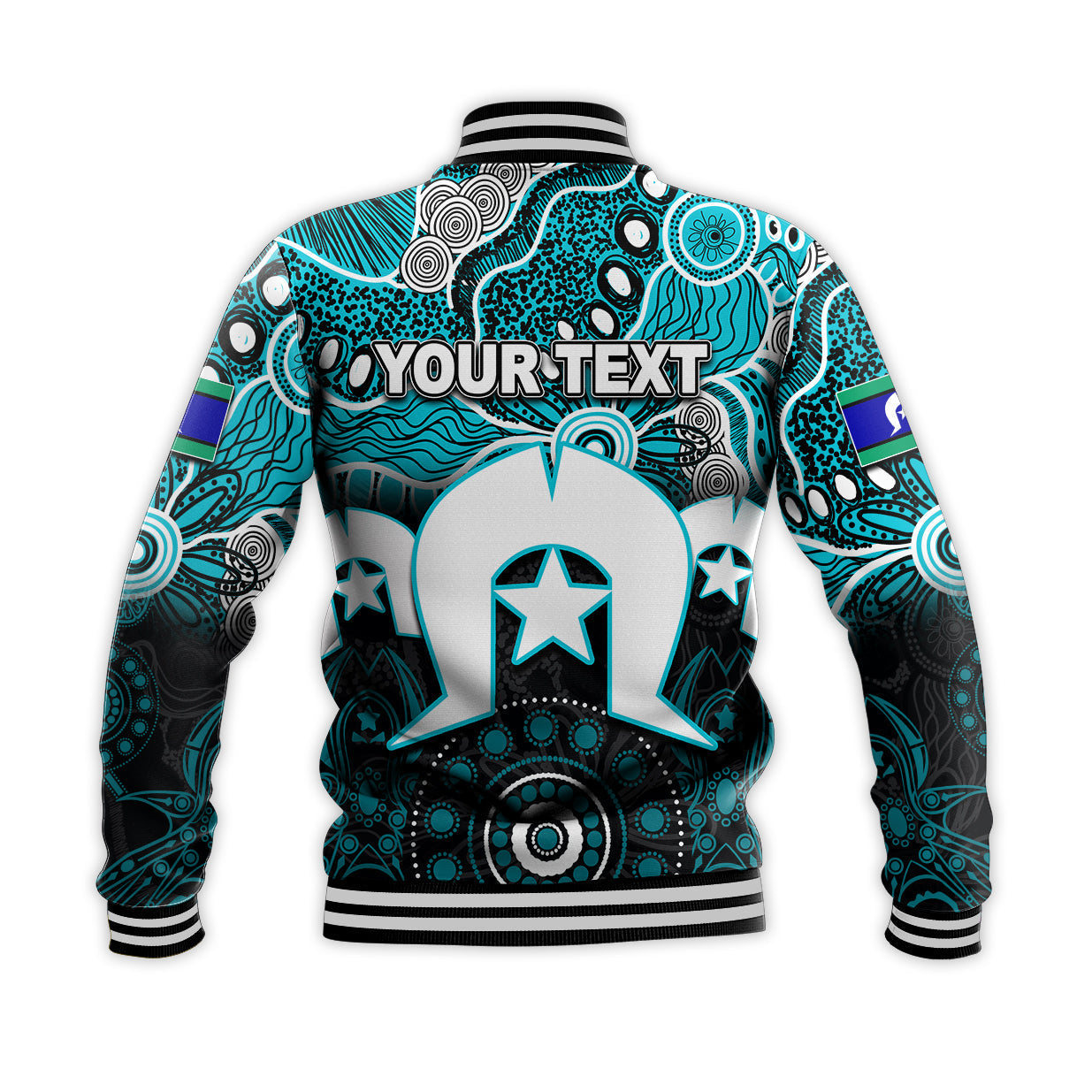 (Custom Personalised) Power Australian Football Torres Strait Islanders Mix Aboriginal Baseball Jacket - Vibe Hoodie Shop