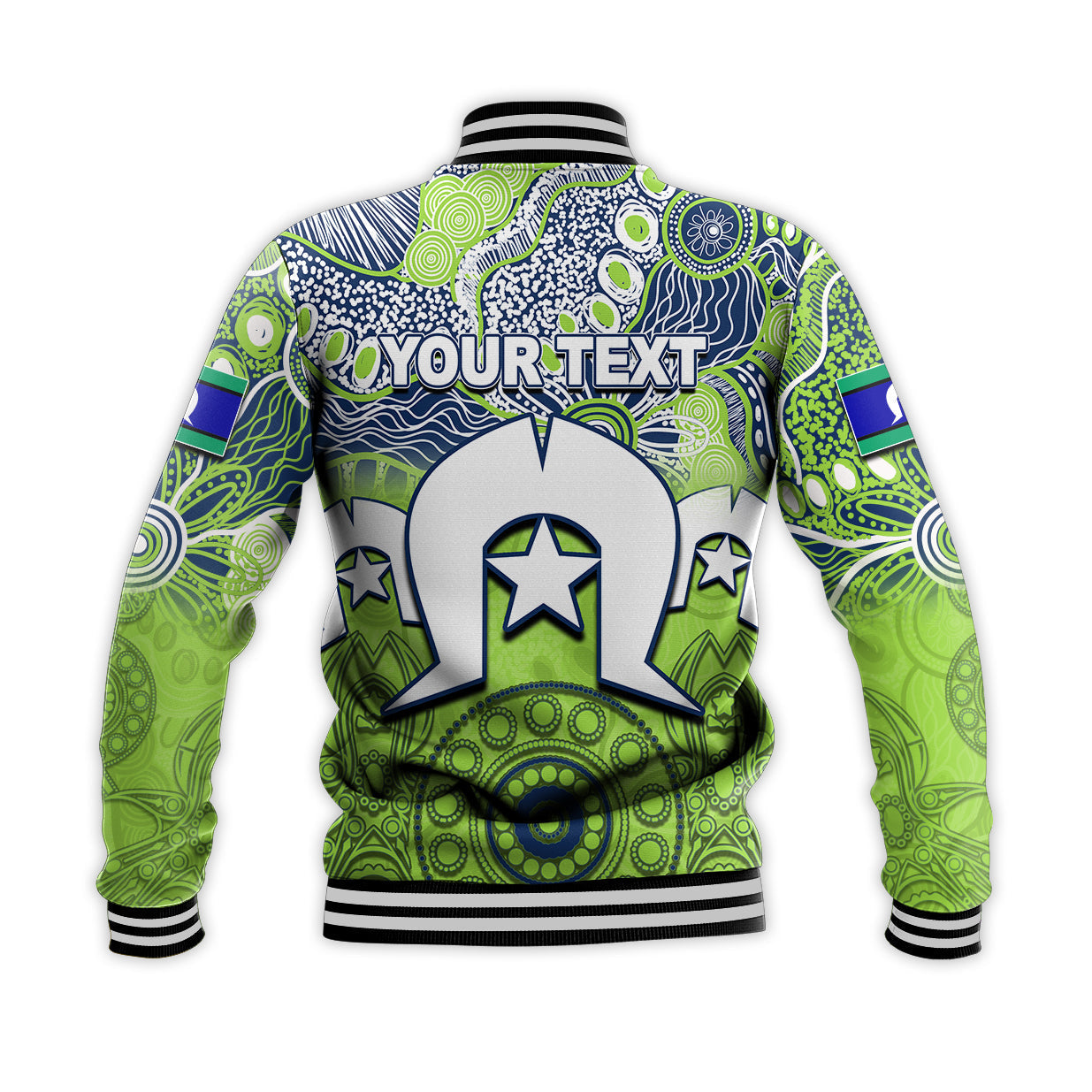 (Custom Personalised) Raiders Torres Strait Islanders Mix Aboriginal Baseball Jacket - Vibe Hoodie Shop