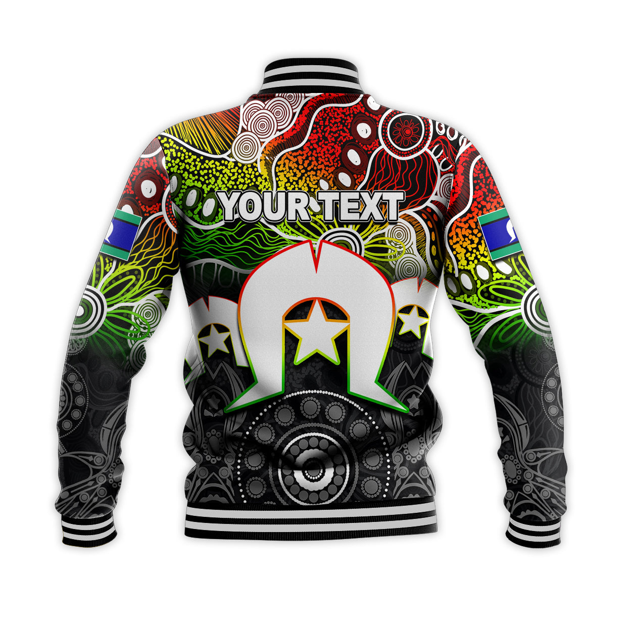 (Custom Personalised) Panthers Torres Strait Islanders Mix Aboriginal Baseball Jacket - Vibe Hoodie Shop