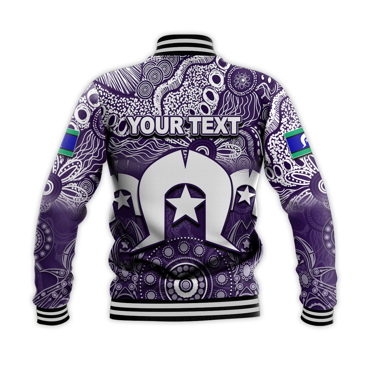 (Custom Personalised) Dockers Australian Football Torres Strait Islanders Mix Aboriginal Baseball Jacket - Vibe Hoodie Shop