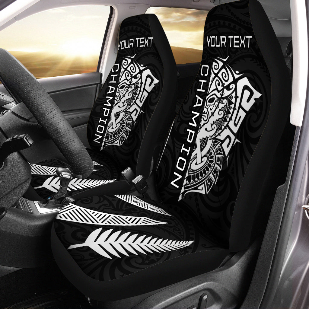 (Custom Personalised) New Zealand Rugby Car Seat Covers Haka All Black mix Ta Moko - Vibe Hoodie Shop