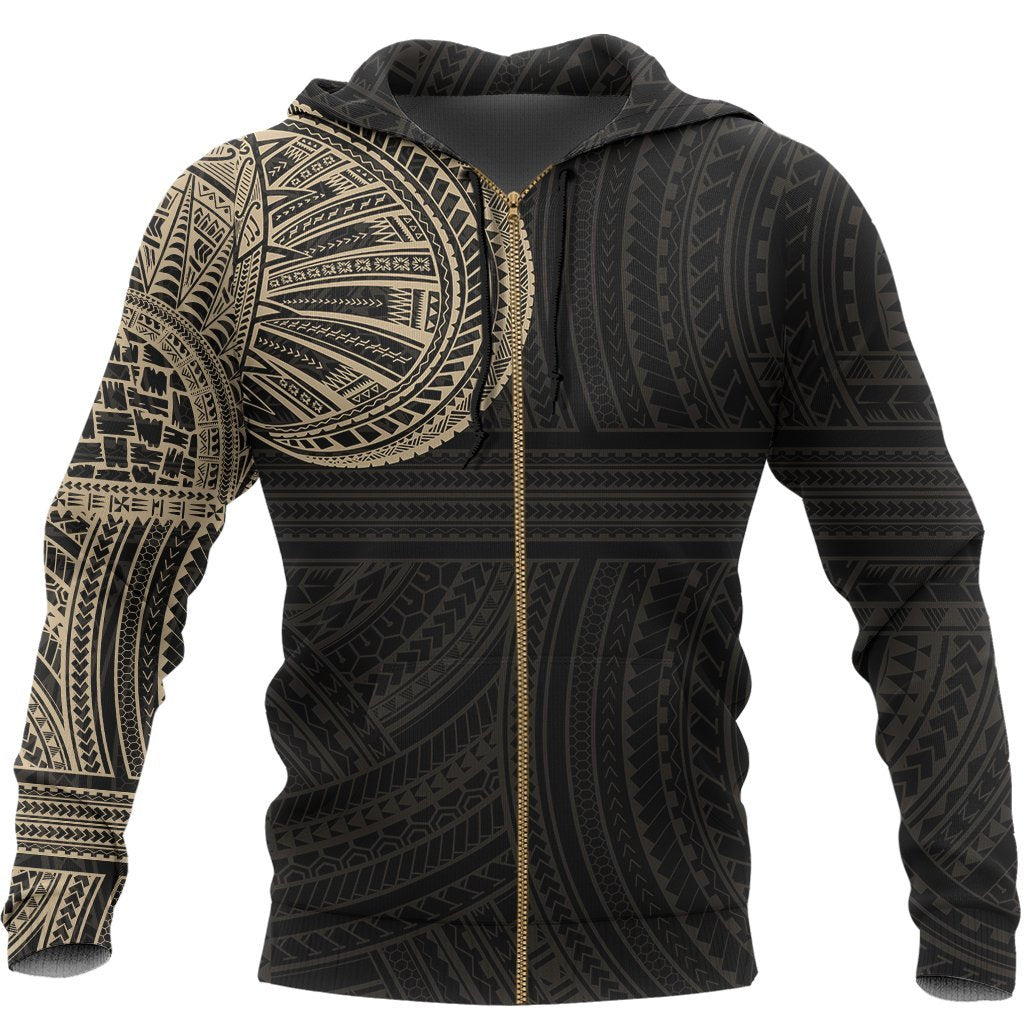 Tribal Hoodie, Polynesian Tattoo Zip Up Hoodie - Vibe Hoodie Shop