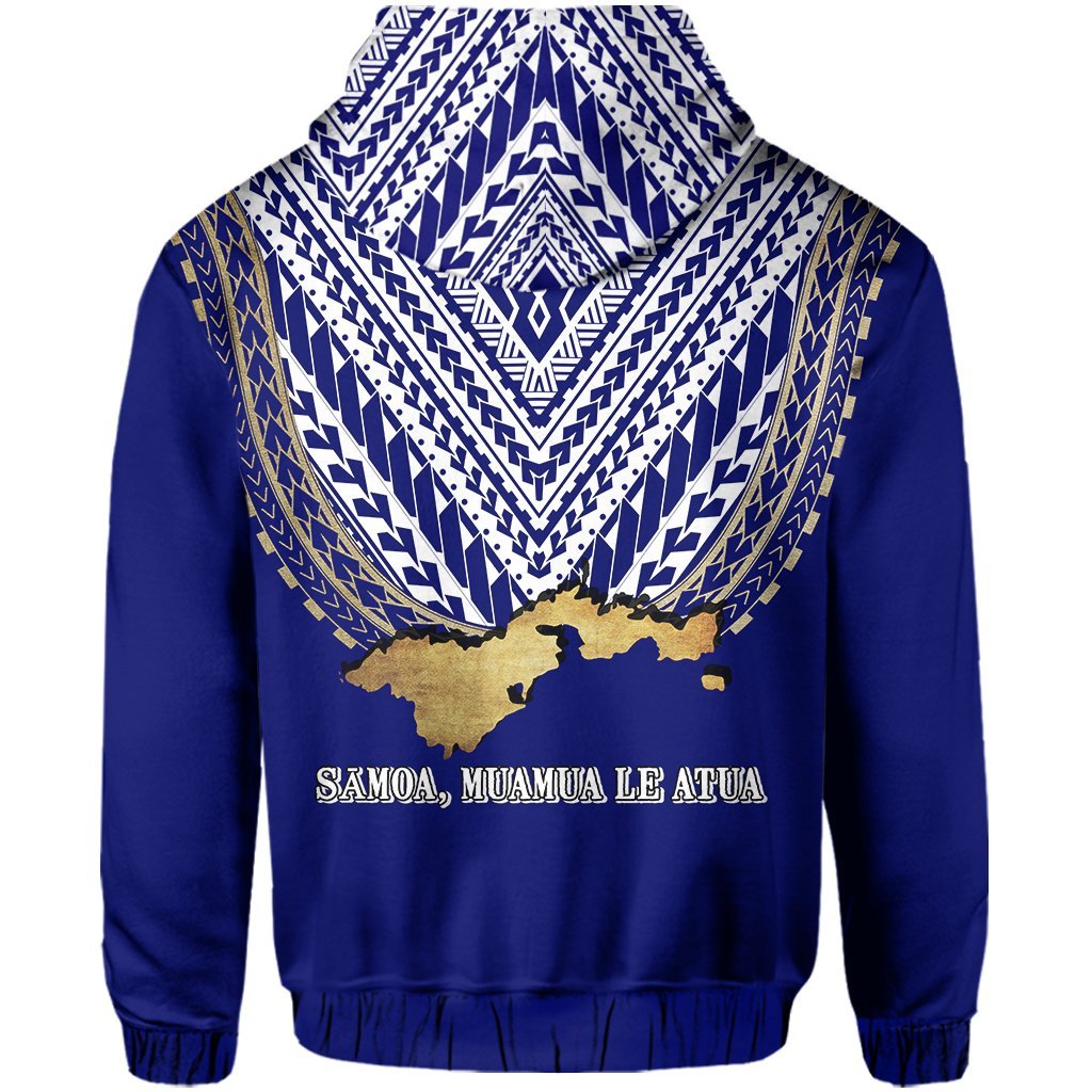 American Samoa Coat Of Arms Polynesian Hoodie - One Side Style Blue - Vibe Hoodie Shop