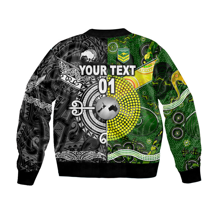 (Custom Personalised) New Zealand Maori All Black And Australia Kangaroos Aboriginal Bomber Jacket Rugby Together - Vibe Hoodie Shop