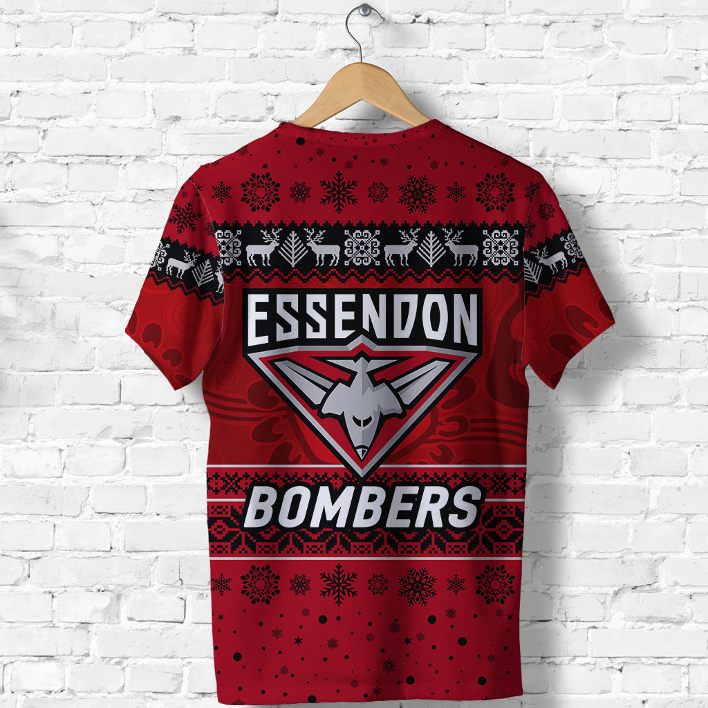 Essendon Bombers T shirt Christmas Simple Style - Red - Vibe Hoodie Shop